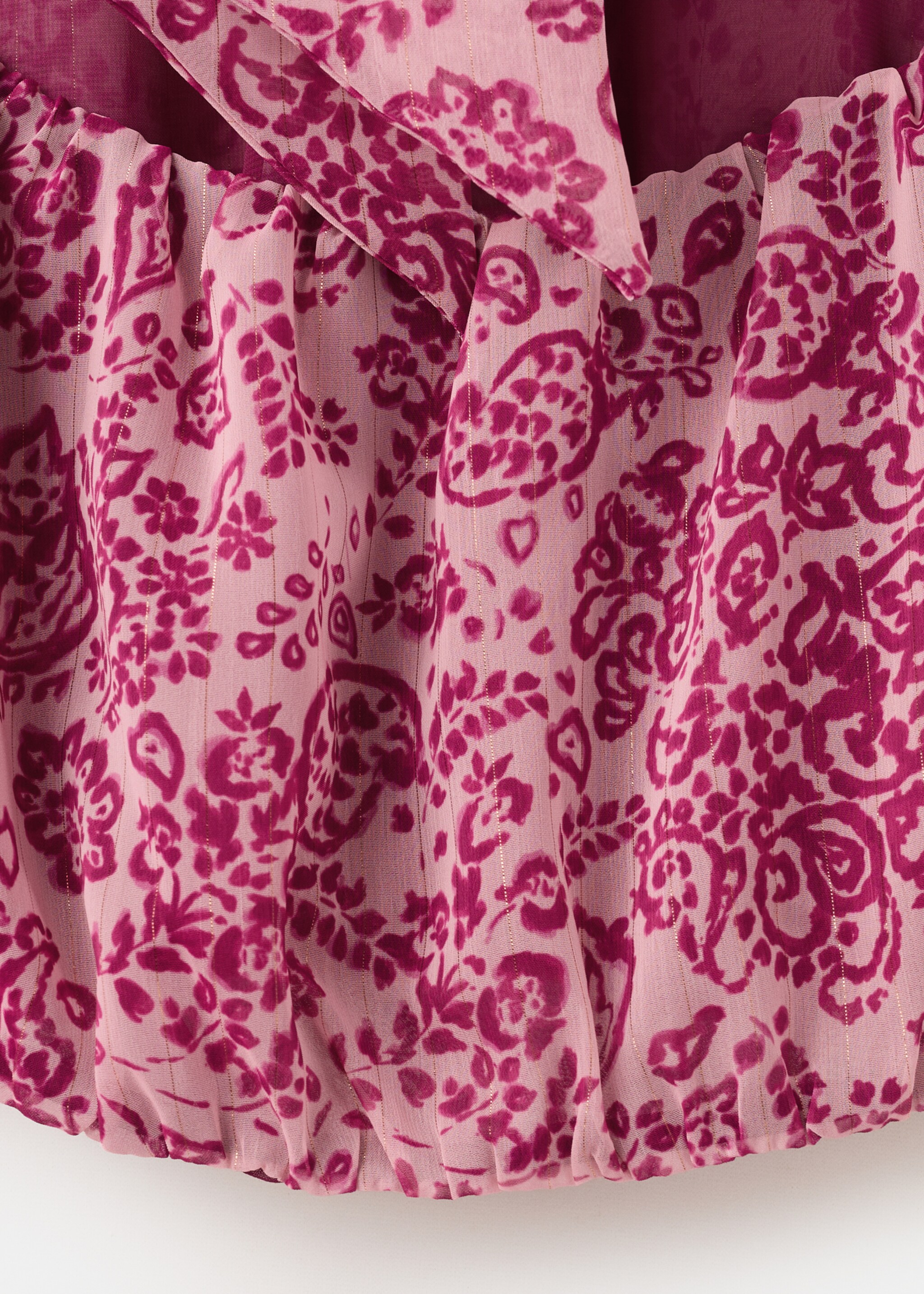 Gemusterte Neckholder-Bluse - Detail des Artikels 0, Rosa. Ref: 27055811-00.