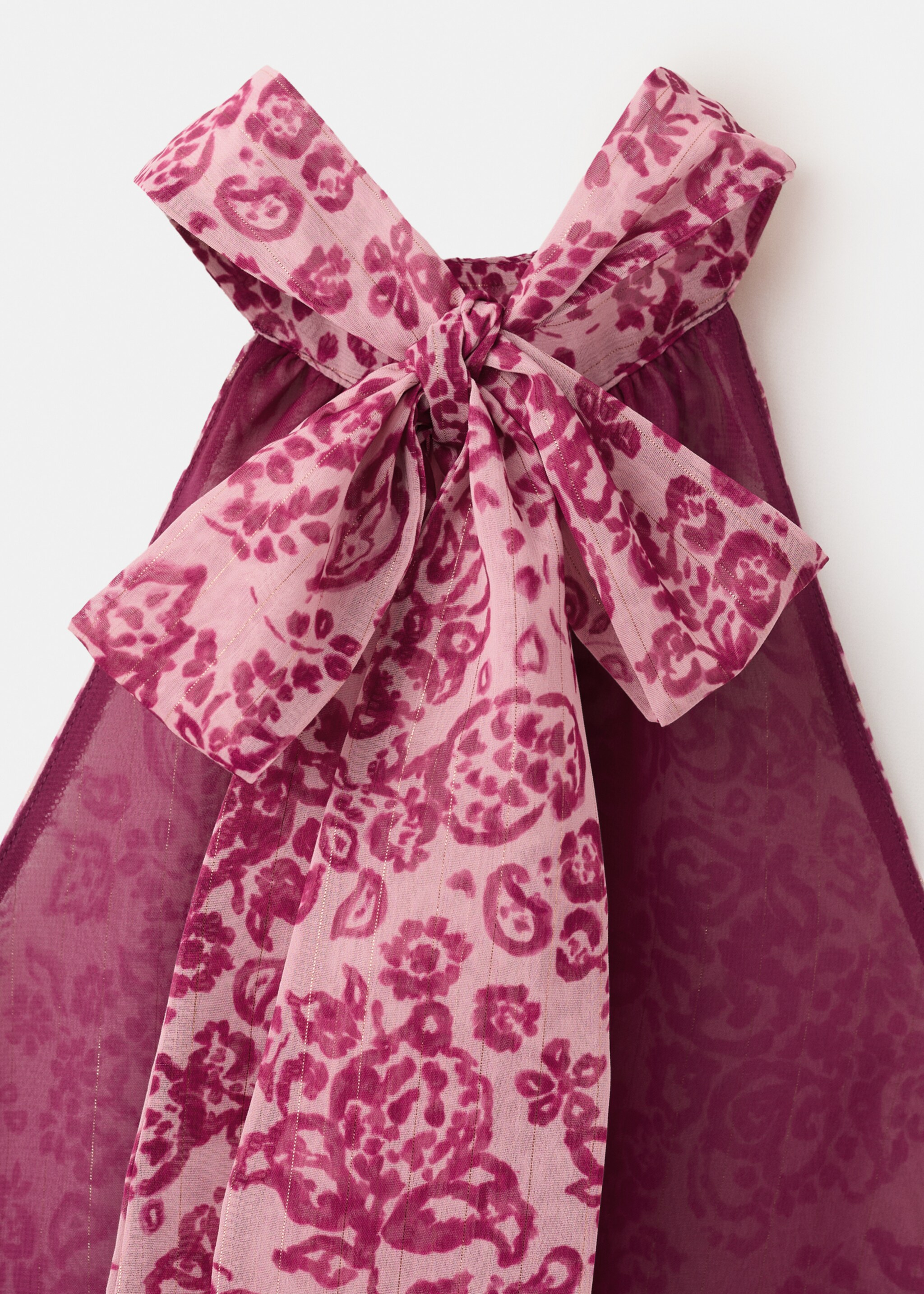 Gemusterte Neckholder-Bluse - Detail des Artikels 8, Rosa. Ref: 27055811-00.