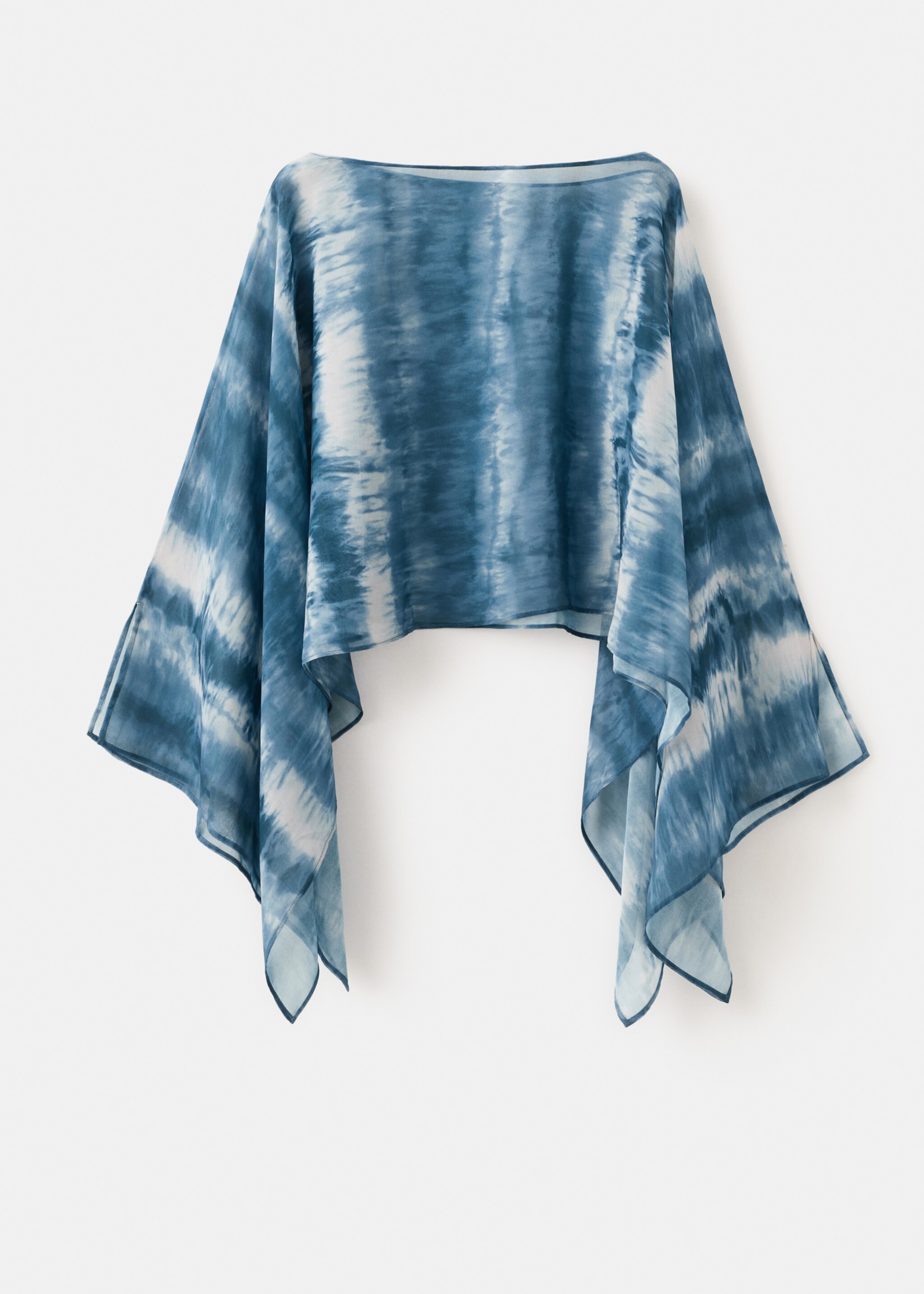 Printed cape blouse - Article without model, Navy. Ref: 27055812-00.