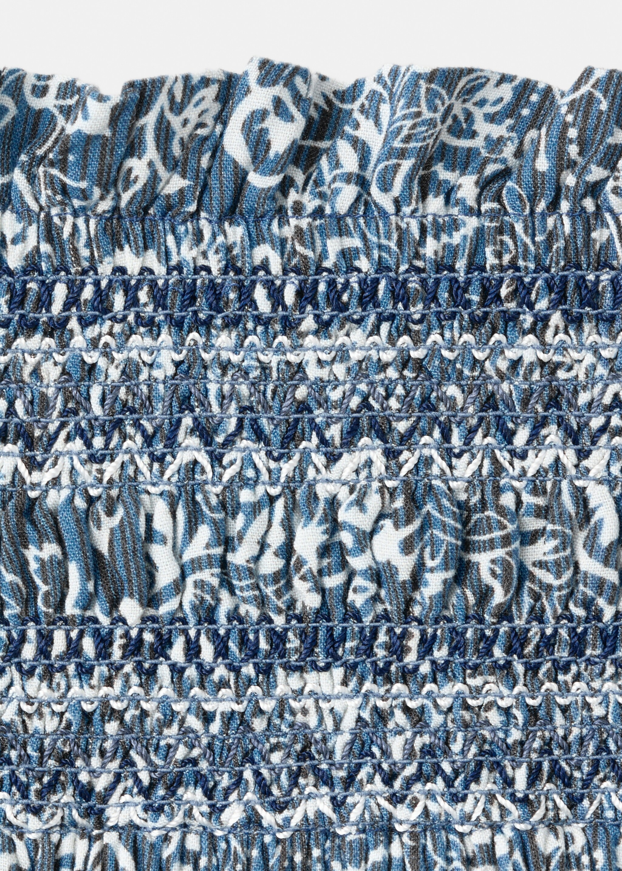 Printed short skirt - Details of the article 8, Navy. Ref: 27055816-00.