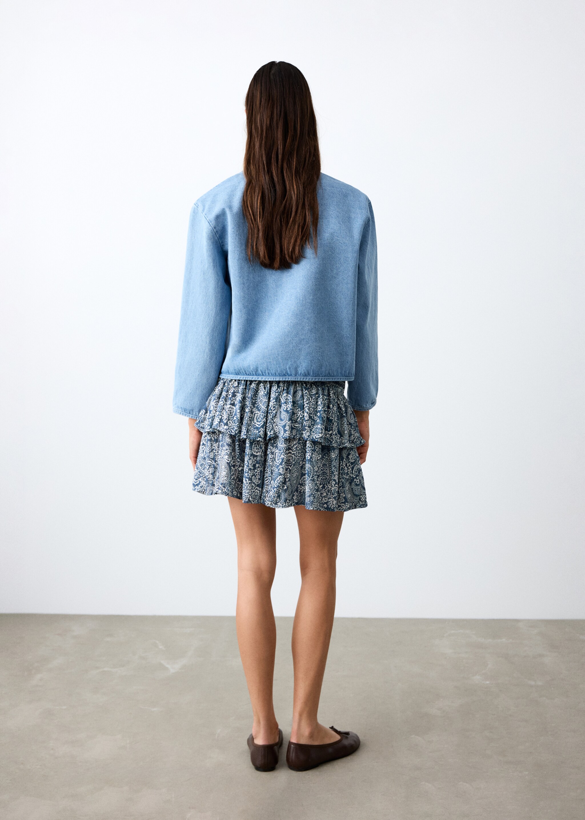 Printed short skirt - Reverse of the article, Navy. Ref: 27055816-00.