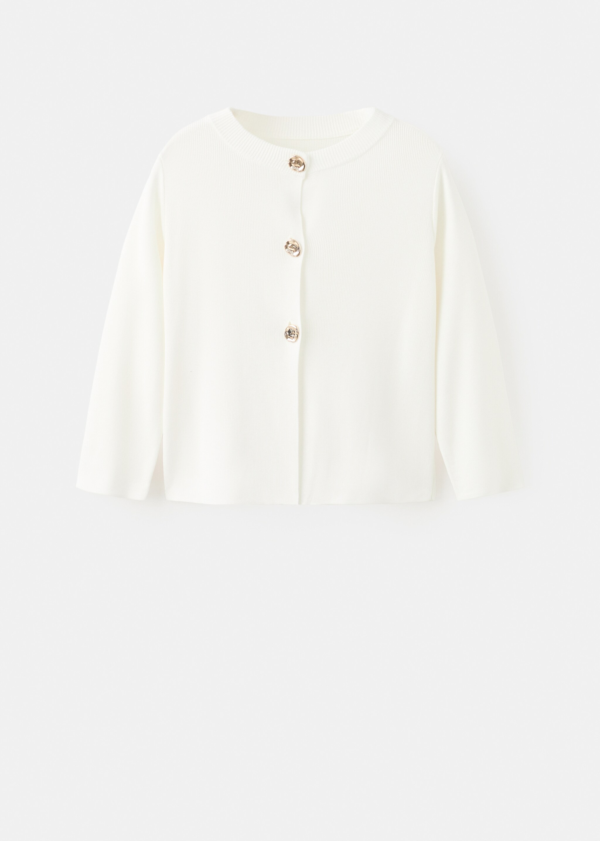 Knitted cardigan with jewel button - Article without model, Ecru. Ref: 27055822-00.