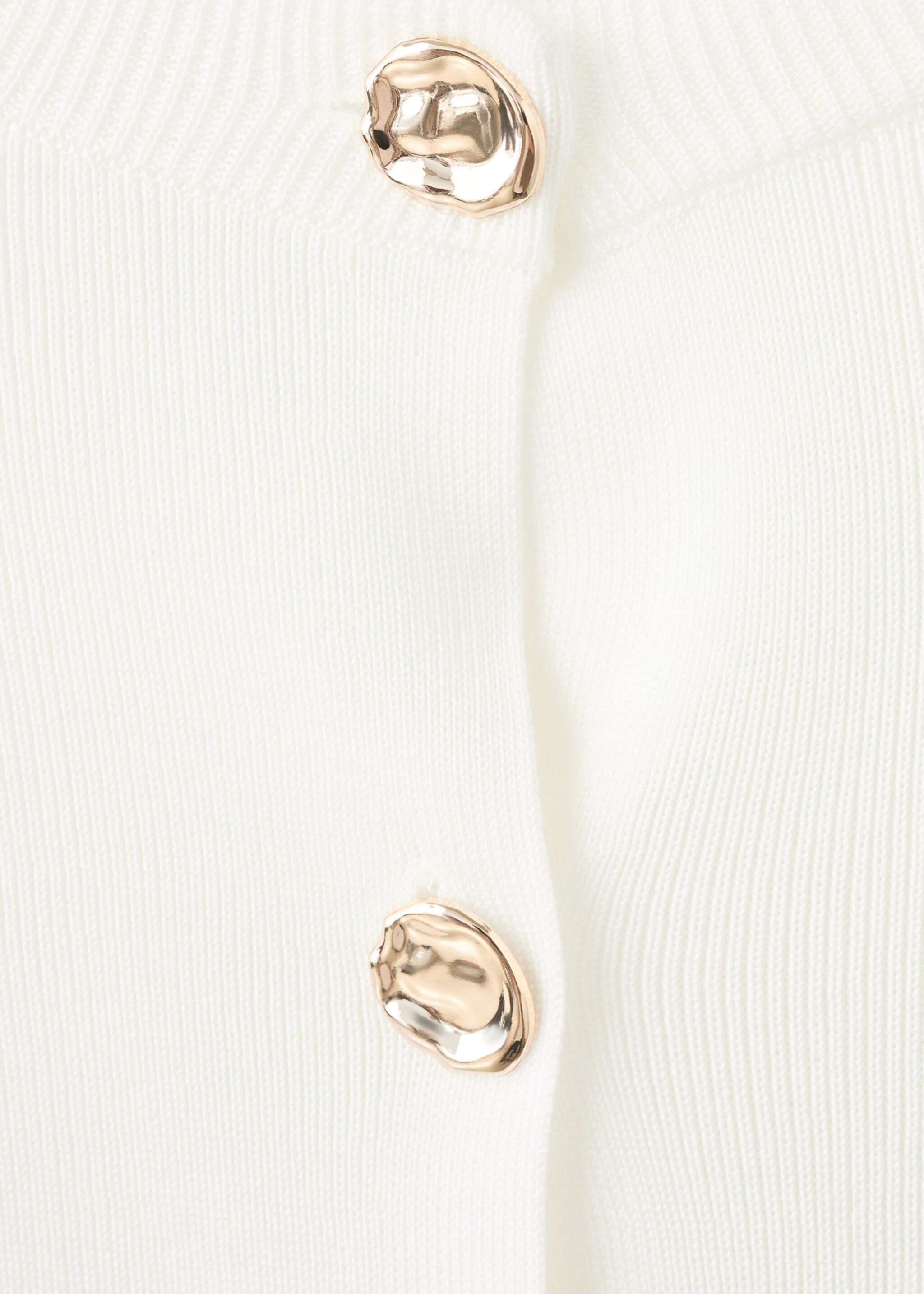 Knitted cardigan with jewel button - Details of the article 8, Ecru. Ref: 27055822-00.