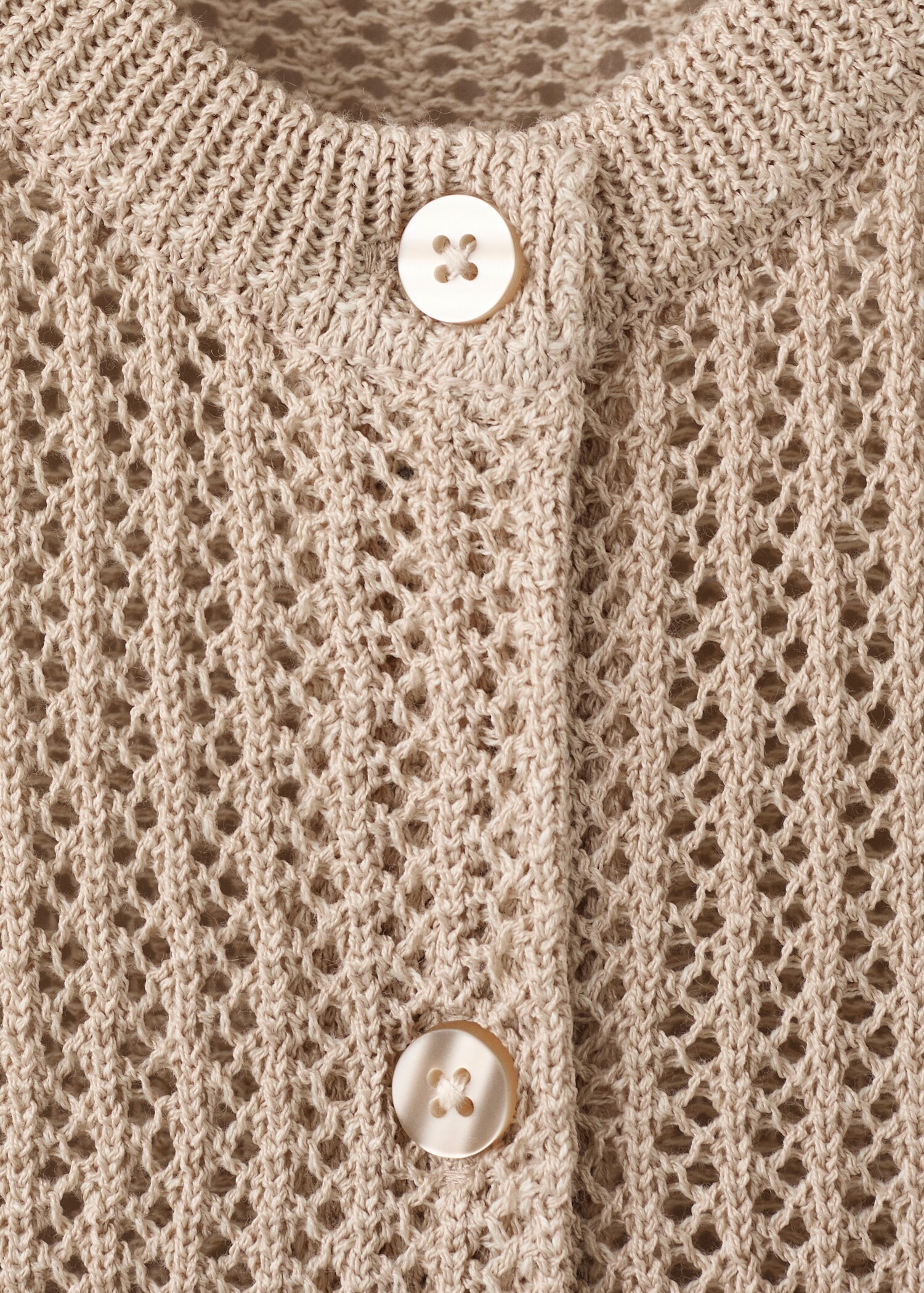 Short-sleeved openwork knitted cardigan - Details of the article 8