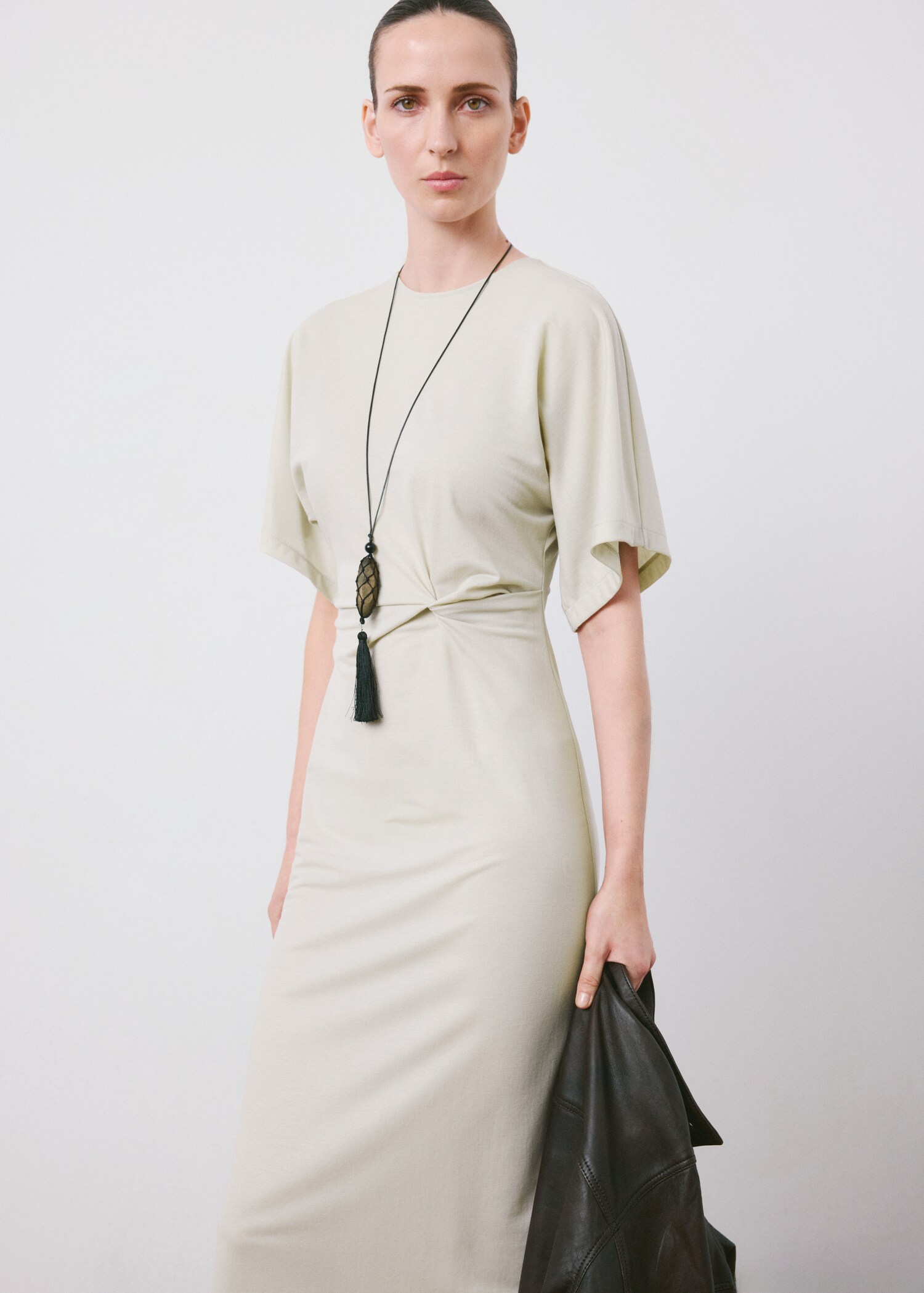 Side gathered details dress - Medium plane