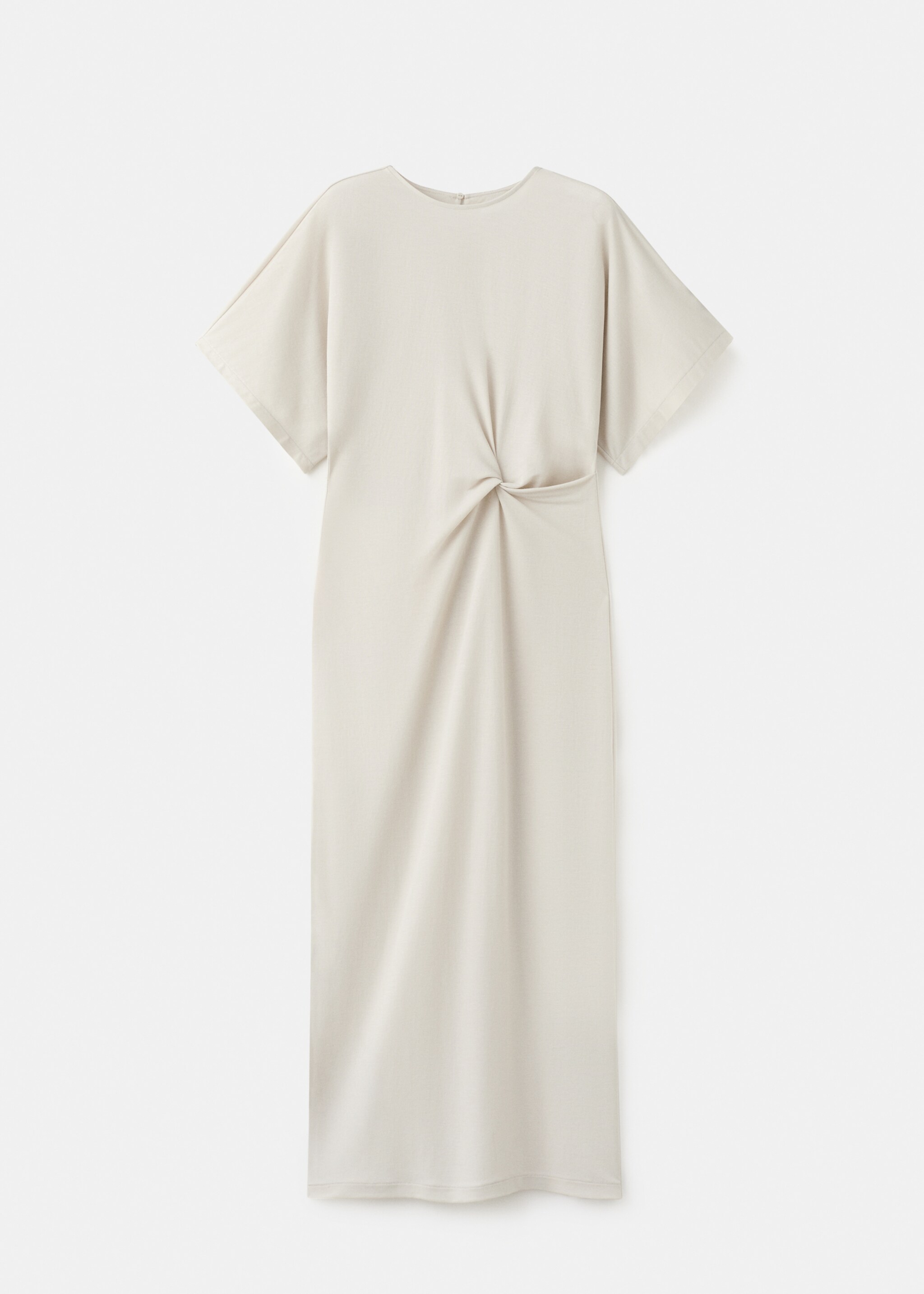 Side gathered details dress - Article without model, Ecru. Ref: 27055827-00.