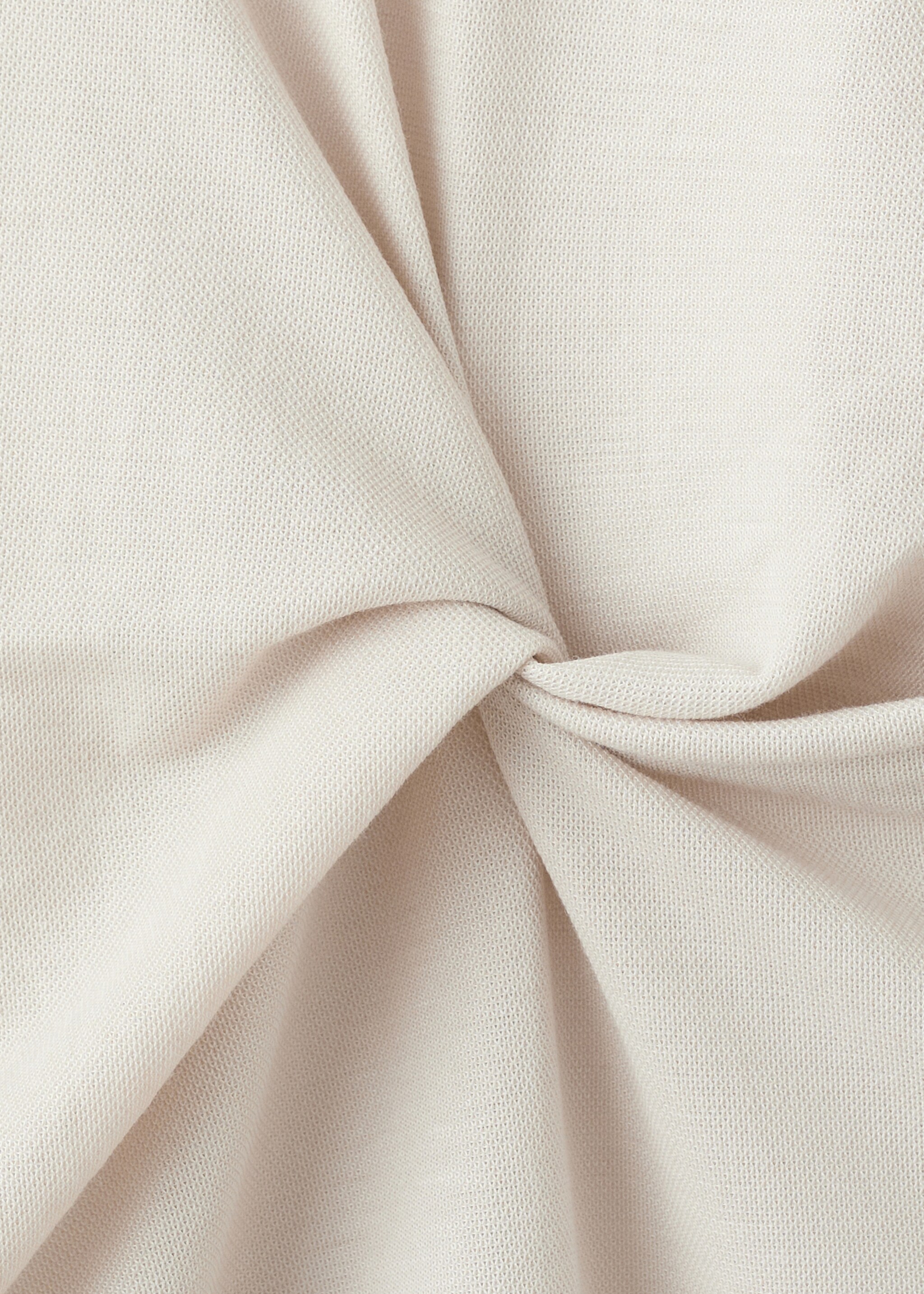 Side gathered details dress - Details of the article 0, Ecru. Ref: 27055827-00.