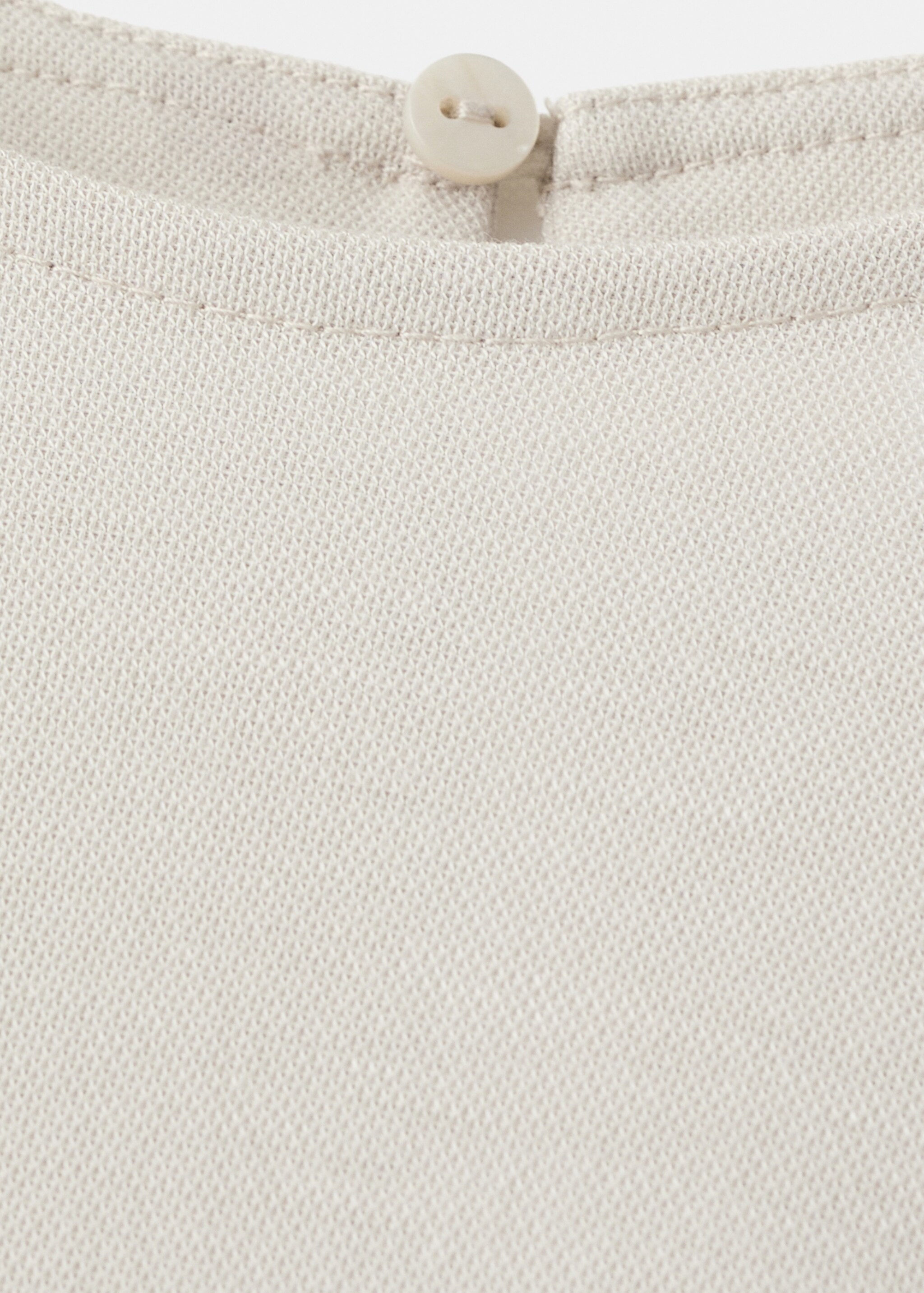 Side gathered details dress - Details of the article 8, Ecru. Ref: 27055827-00.