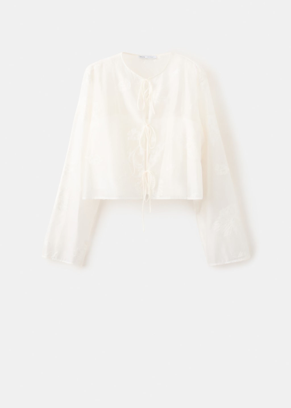 Lyocell blouse with floral embroidery - image 3
