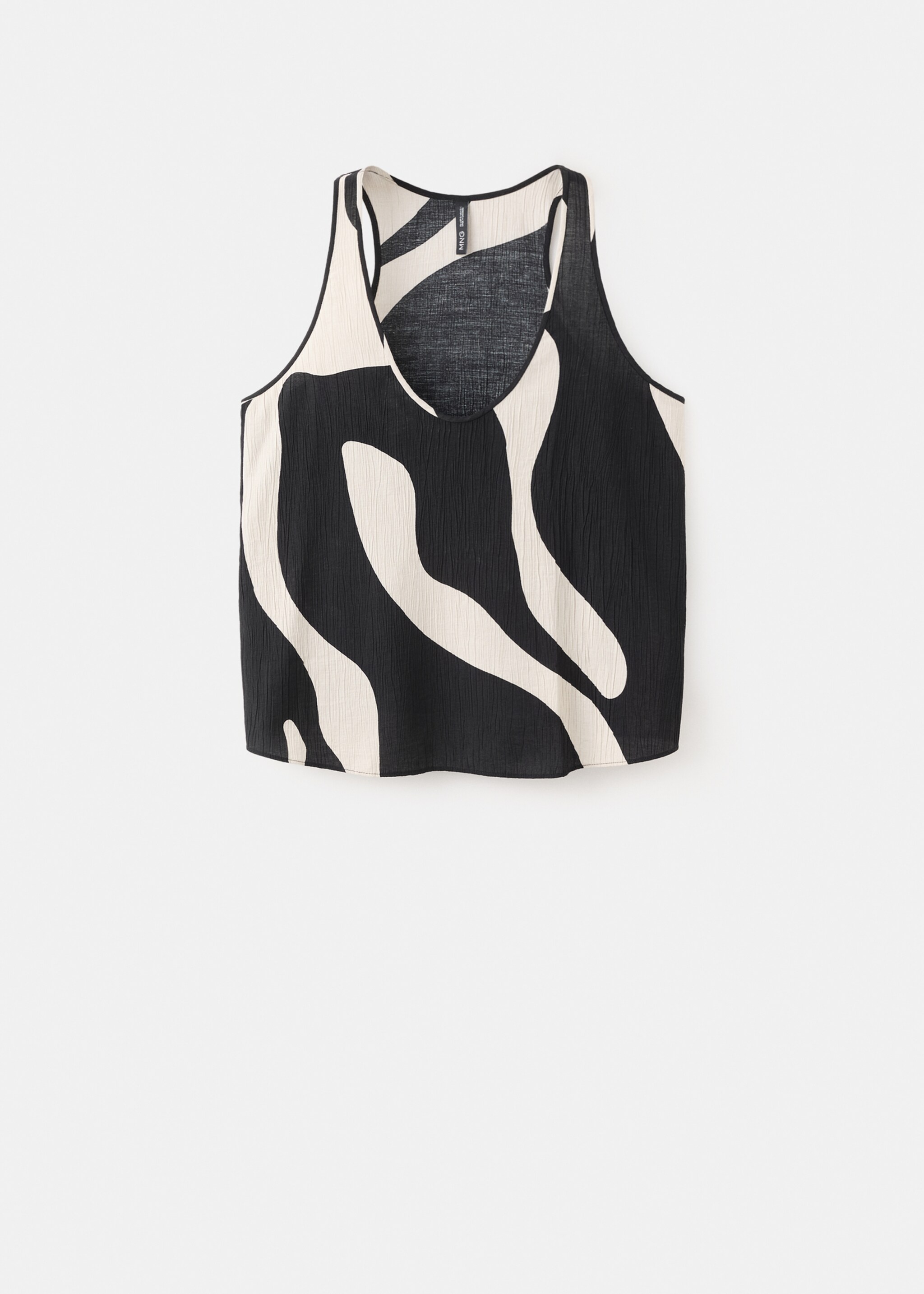 Printed crop top - Article without model, Black. Ref: 27055833-00.