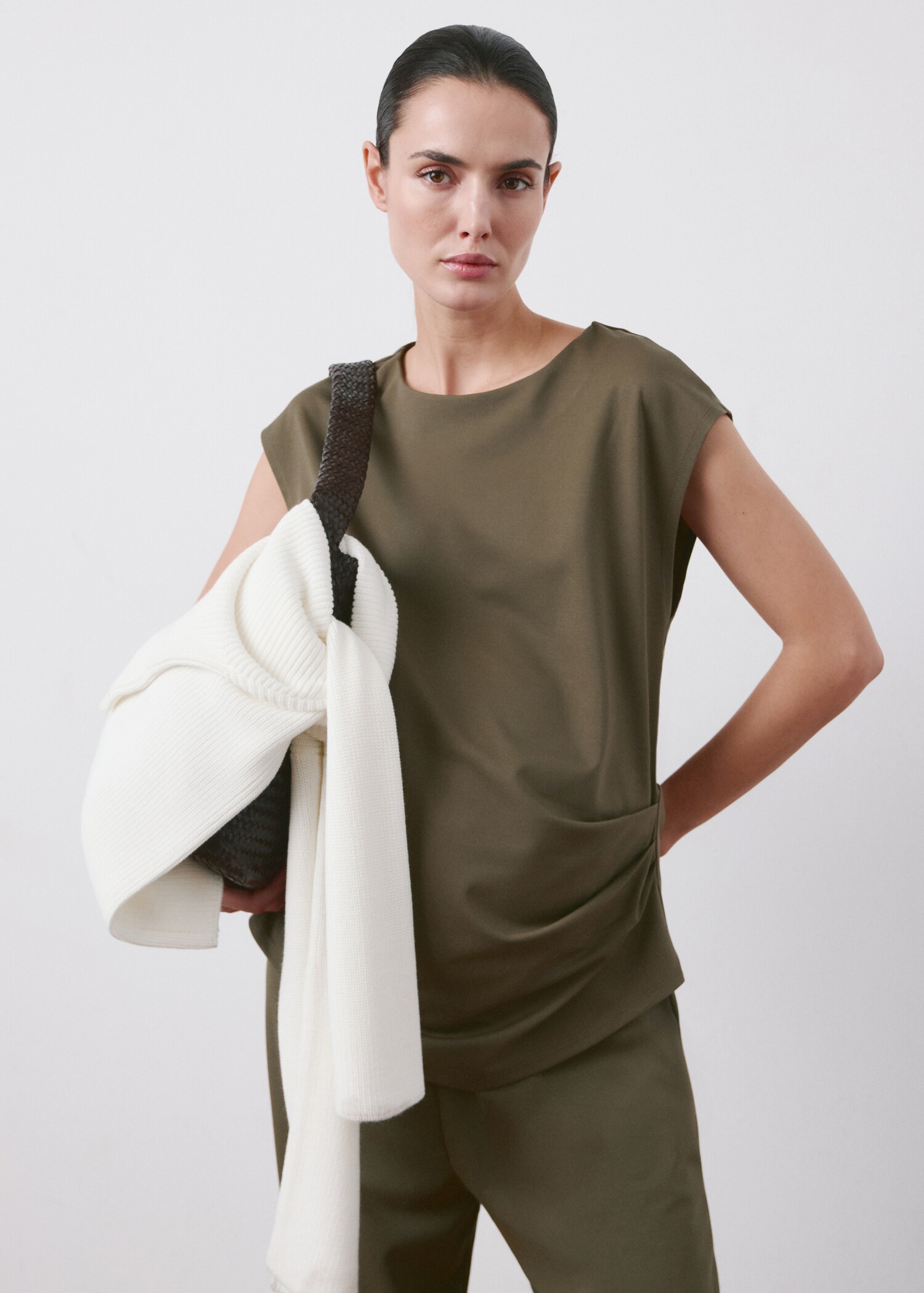 Ruched maternity T-shirt - Medium plane