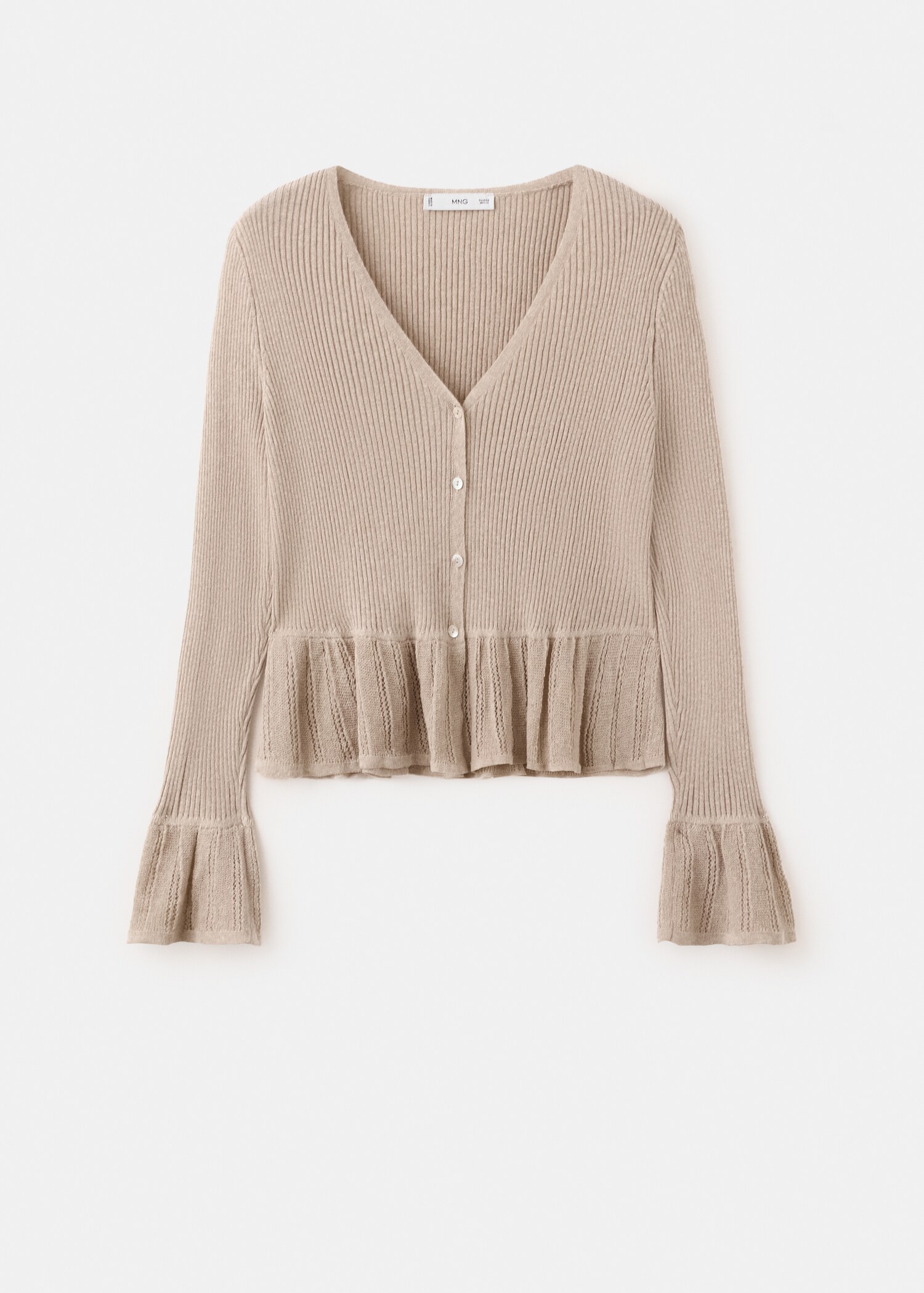 Ruffle  knit cardigan - Article without model