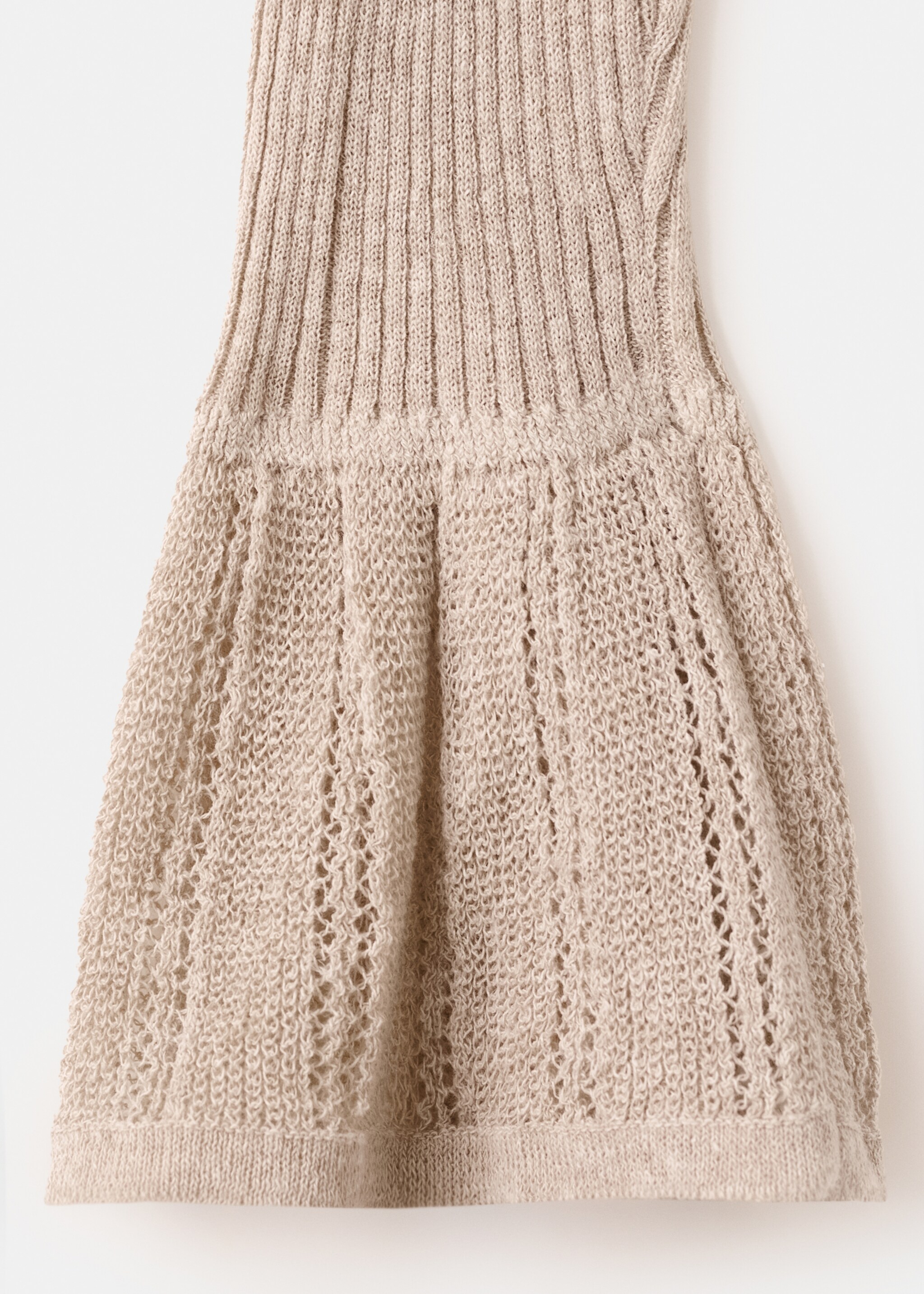 Ruffle  knit cardigan - Details of the article 0, Sand. Ref: 27055840-00.