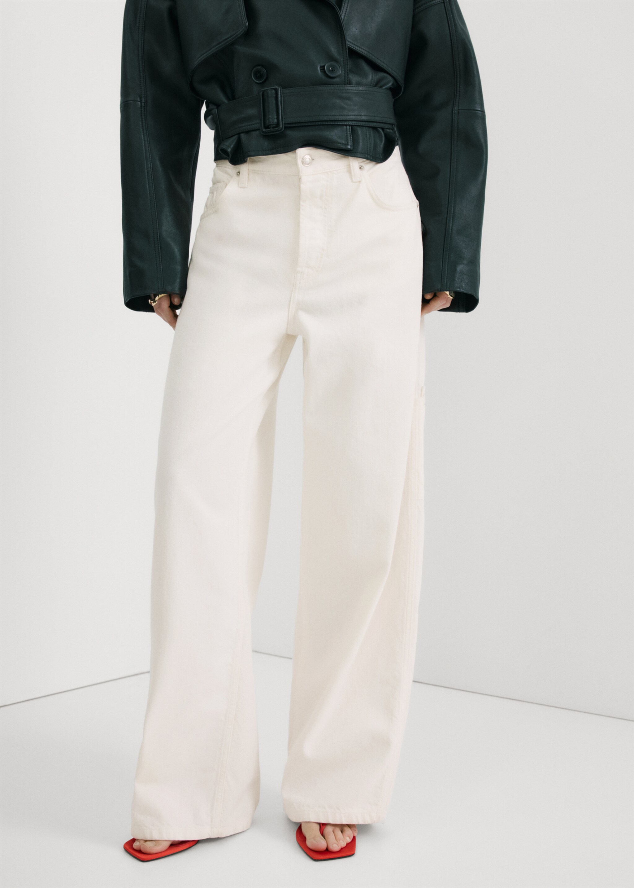 High-rise balloon jeans - Medium plane, White. Ref: 27055841-00.