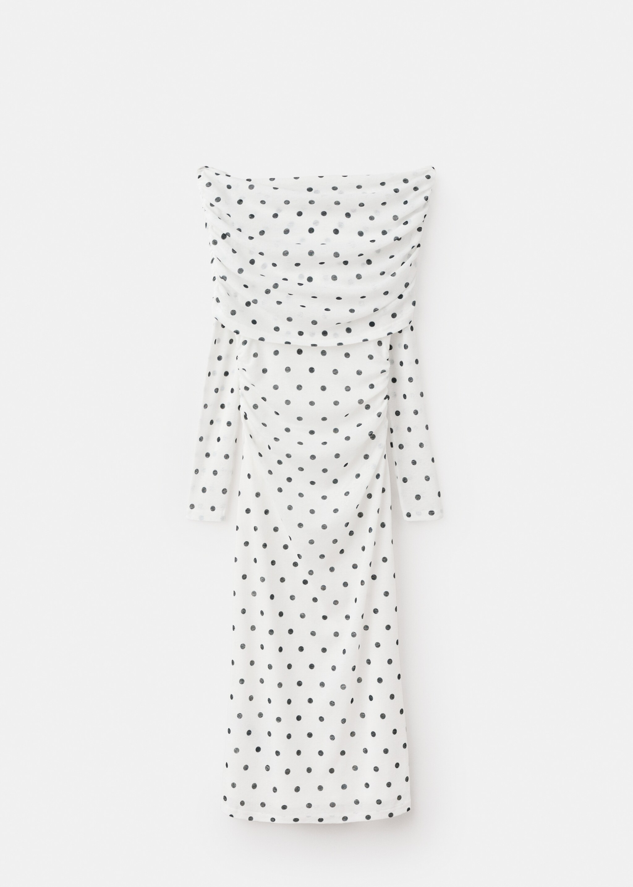 Polka dot bandeau dress - Article without model, White. Ref: 27055842-00.