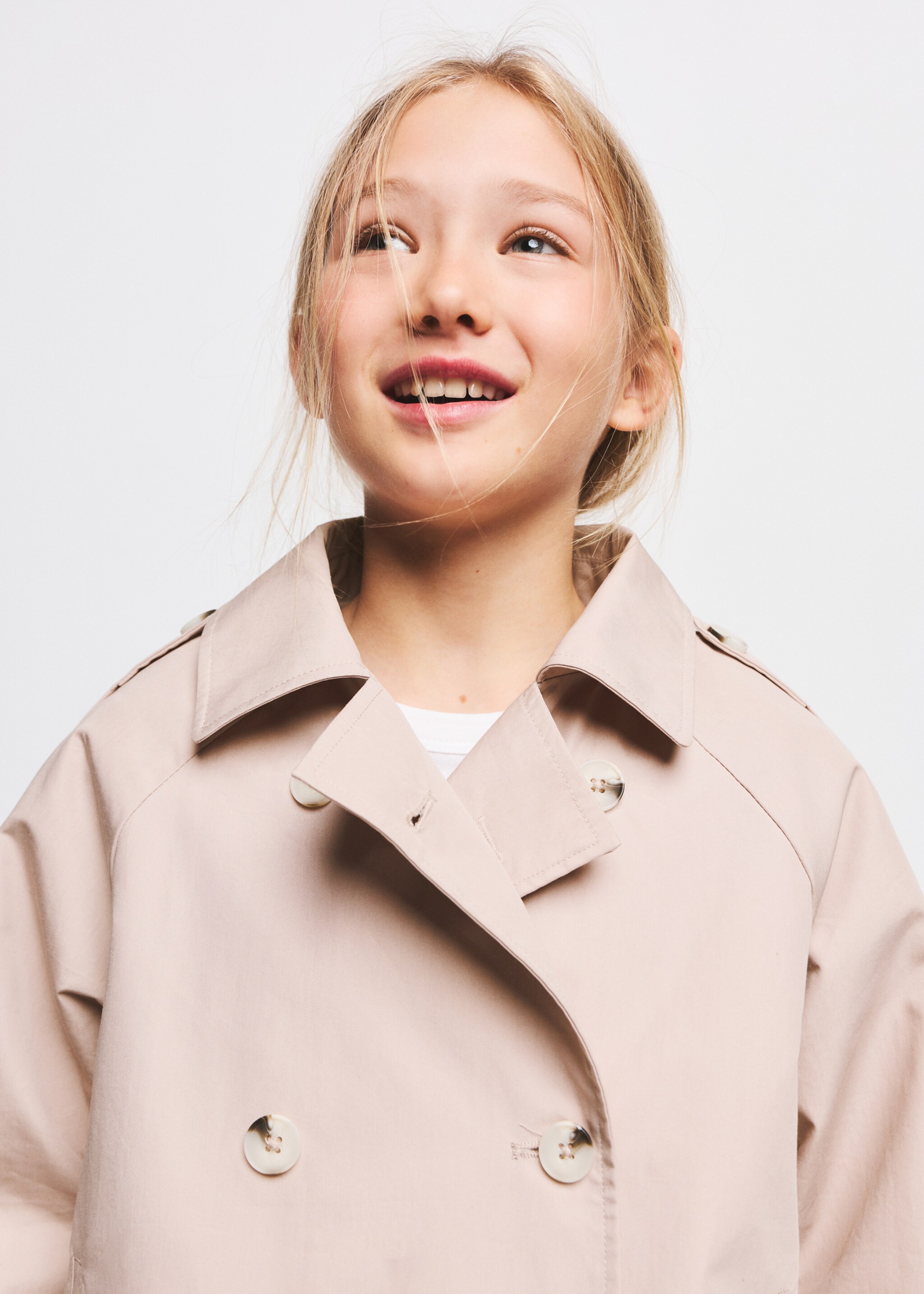 Double-breasted trench coat - Details of the article 1, Pink. Ref: 27055928-00.