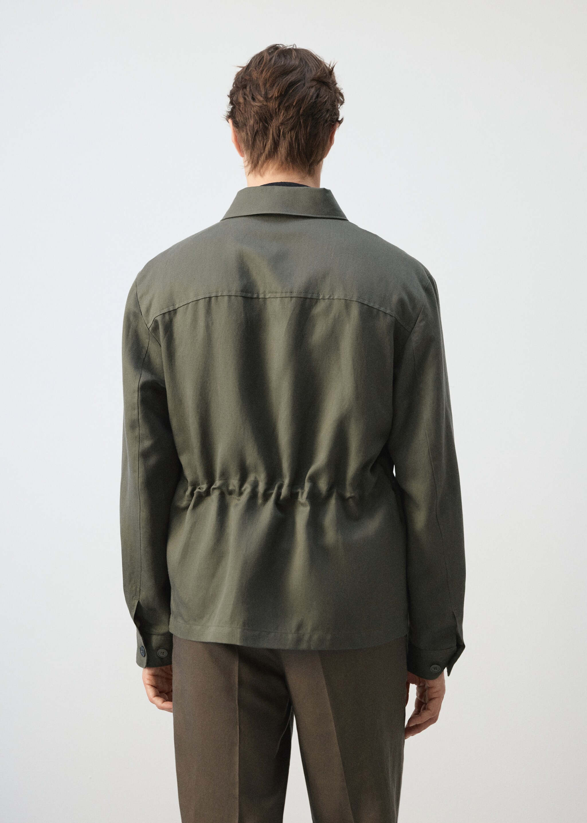 سترة ليوسيل مجمعة من الخلف - الجهة الخلفية للمنتج, بني متوسط. Ref: 27055929-00.