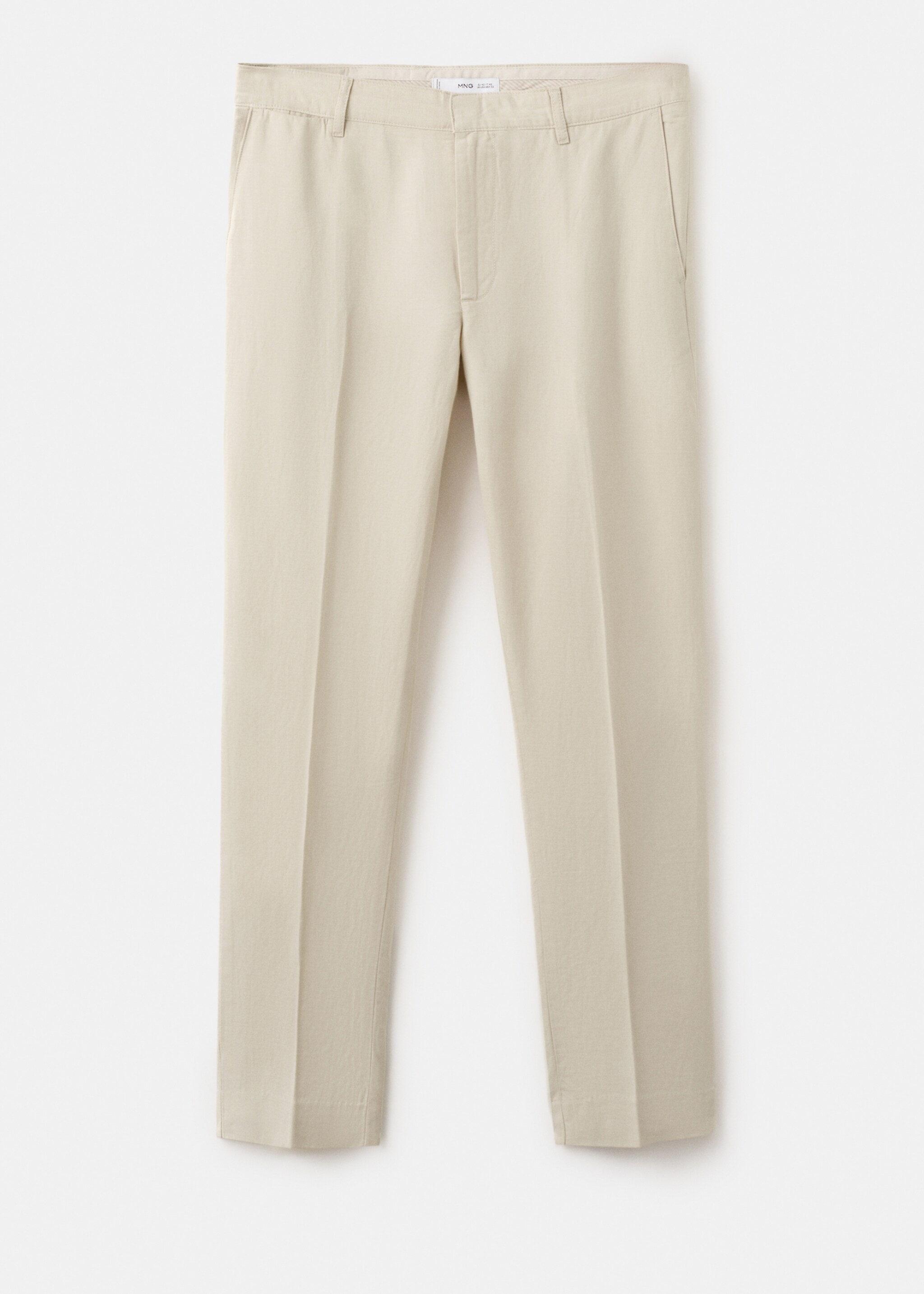 Pantalon slim-fit coton lin - Article sans modèle, Sable. Ref: 27055931-00.