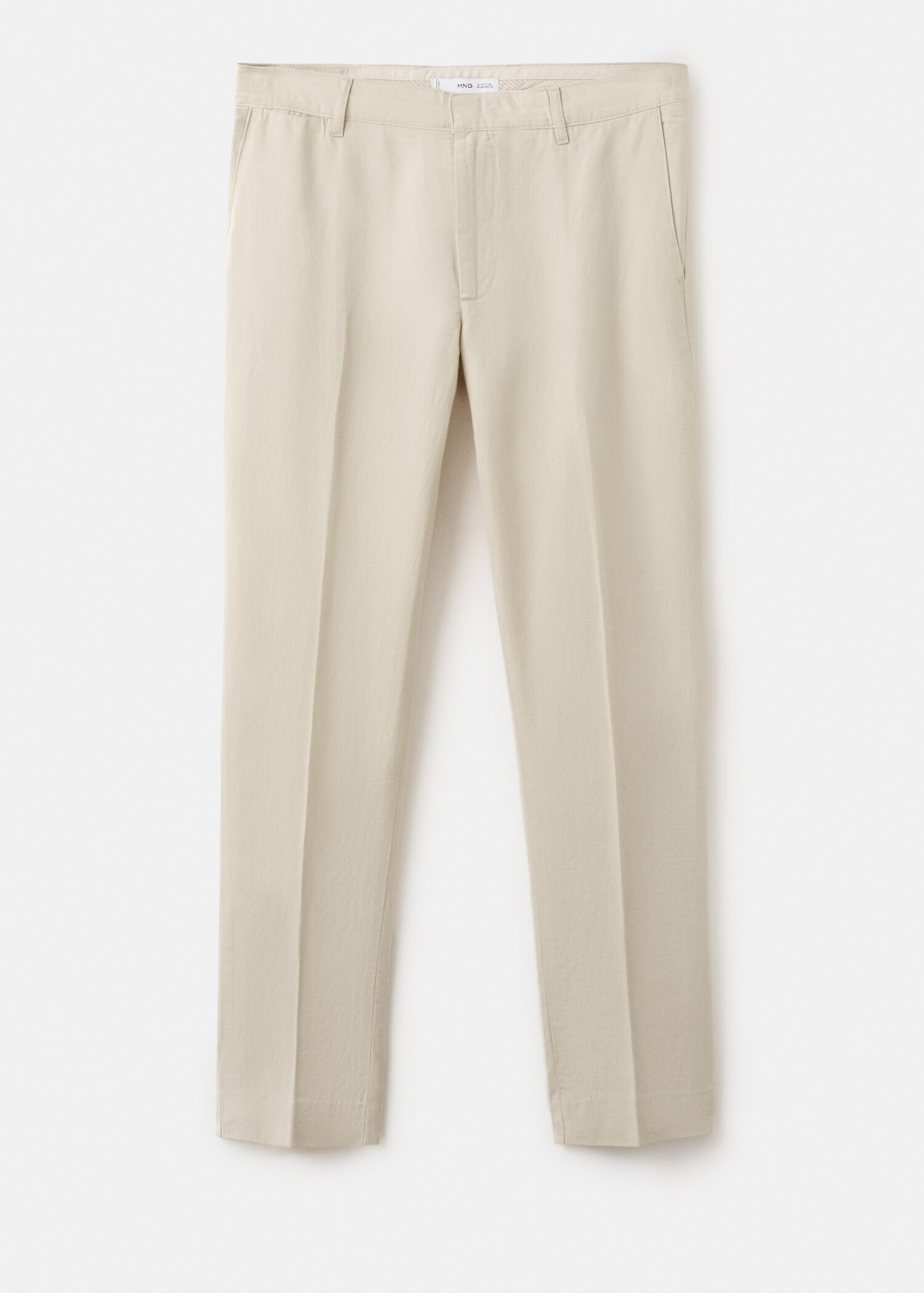 Slim-fit cotton linen trousers - Article without model