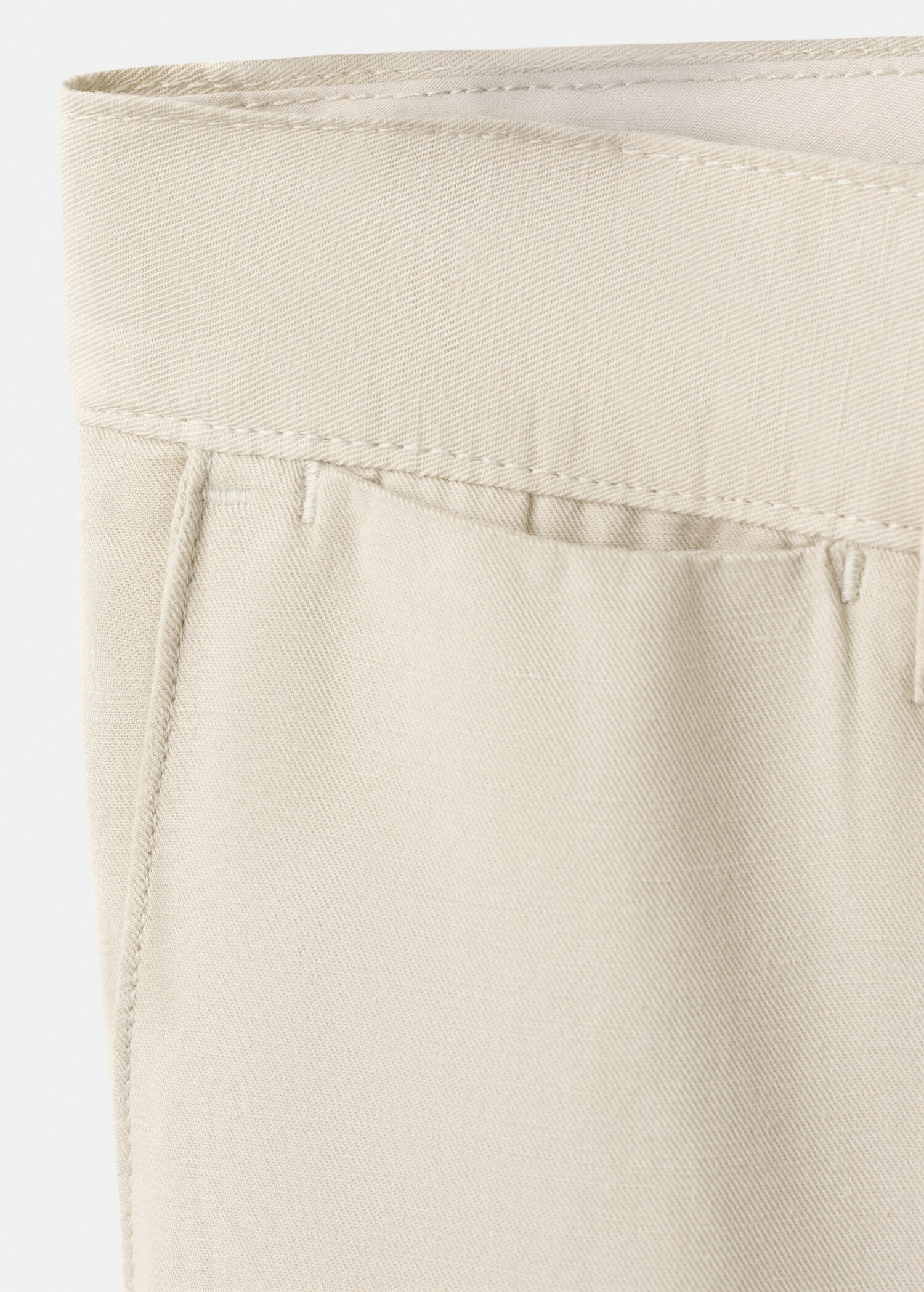 Slim-fit cotton linen trousers - Details of the article 0