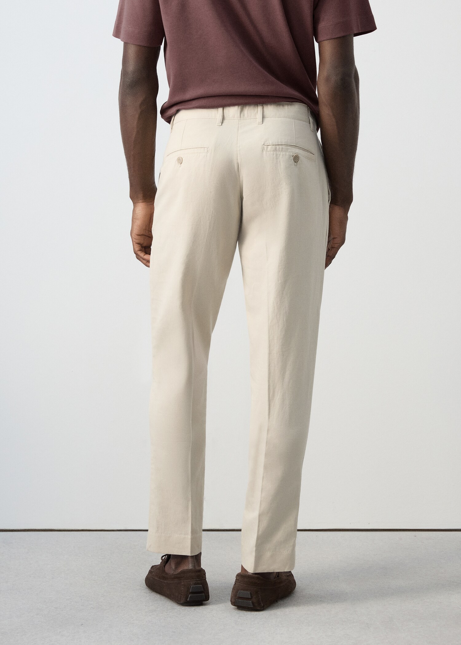 Slim-fit cotton linen trousers - Reverse of the article