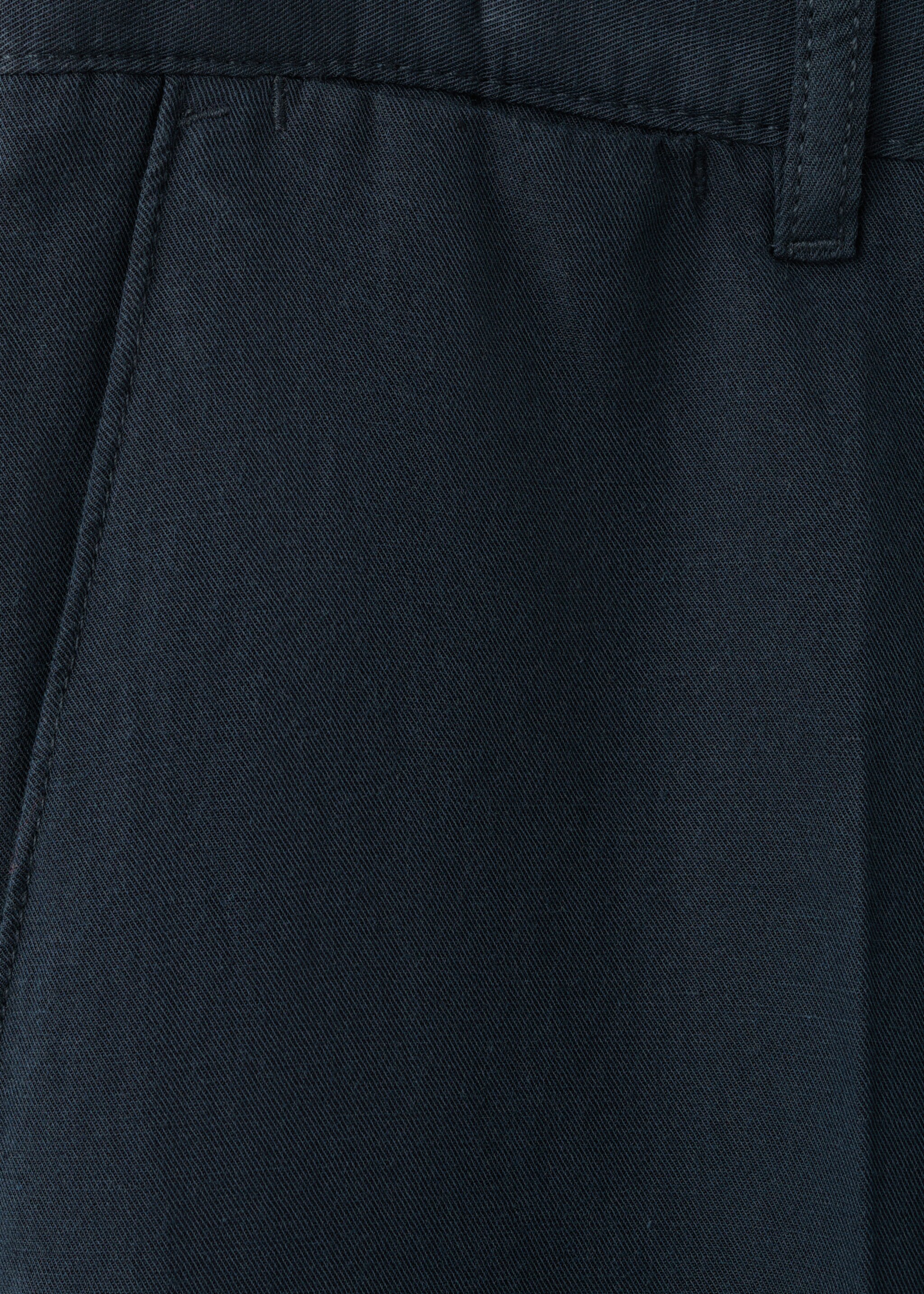 Slim-fit cotton linen trousers - Details of the article 0, Navy. Ref: 27055931-00.