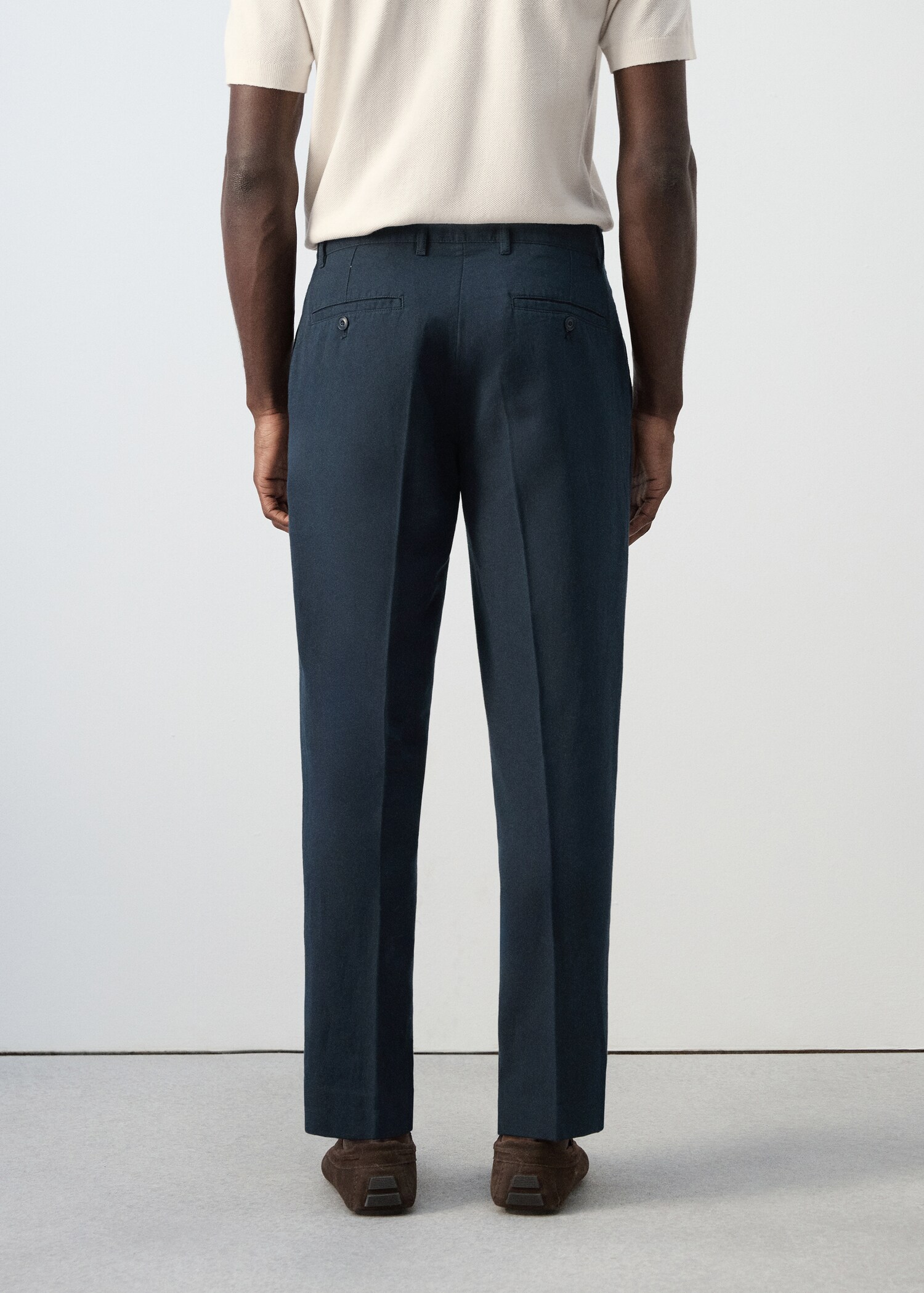 Slim-fit cotton linen trousers - Reverse of the article