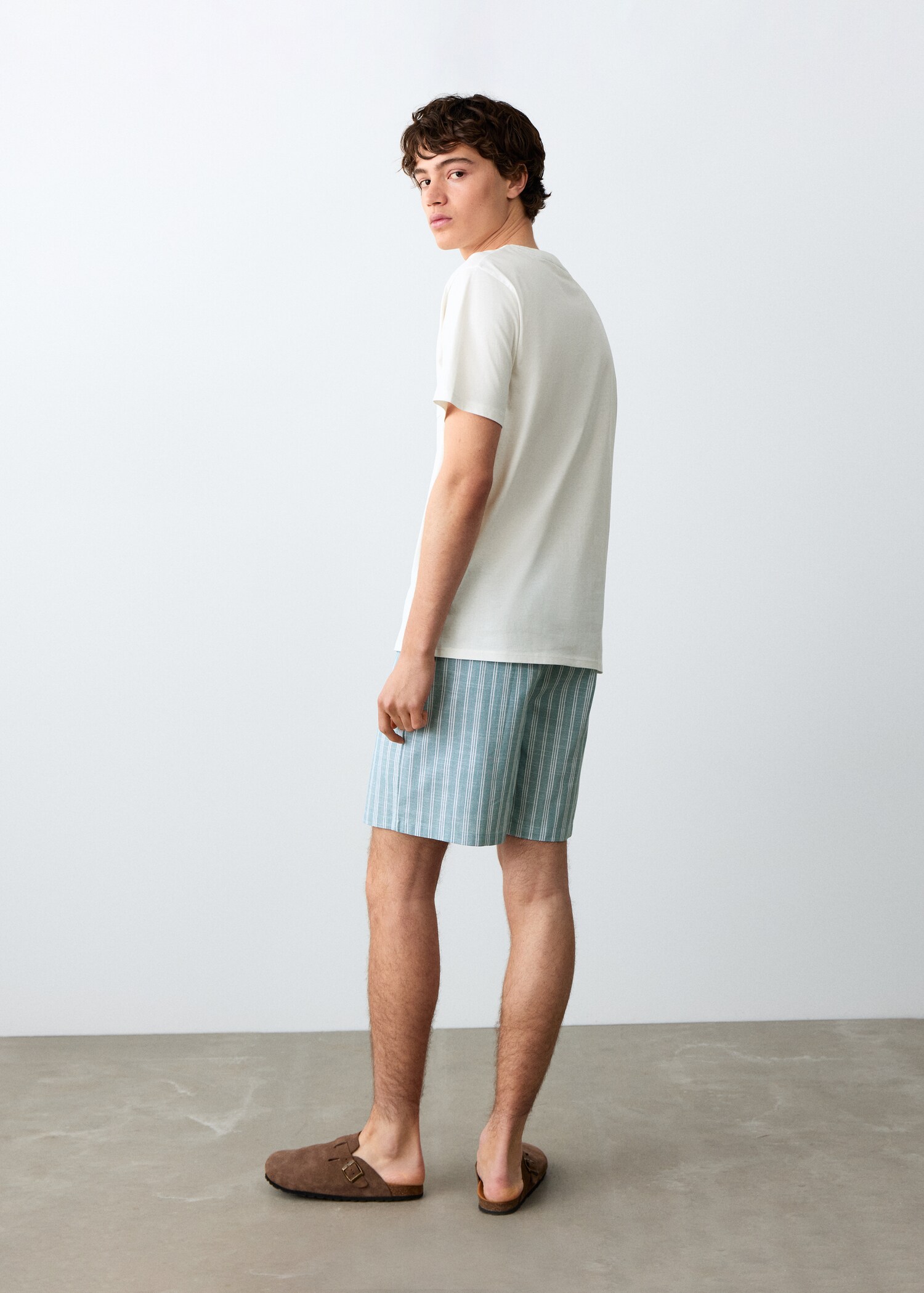 Pyjama court coton rayures - Verso de l’article