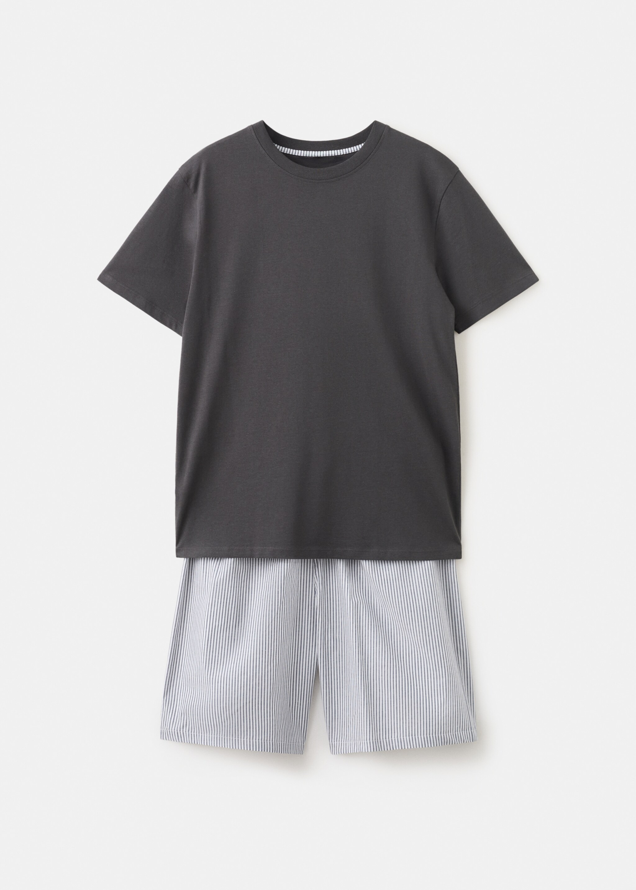 Pijama corto algodón rayas - Artículo sin modelo, Gris antracita. Ref: 27055934-00.