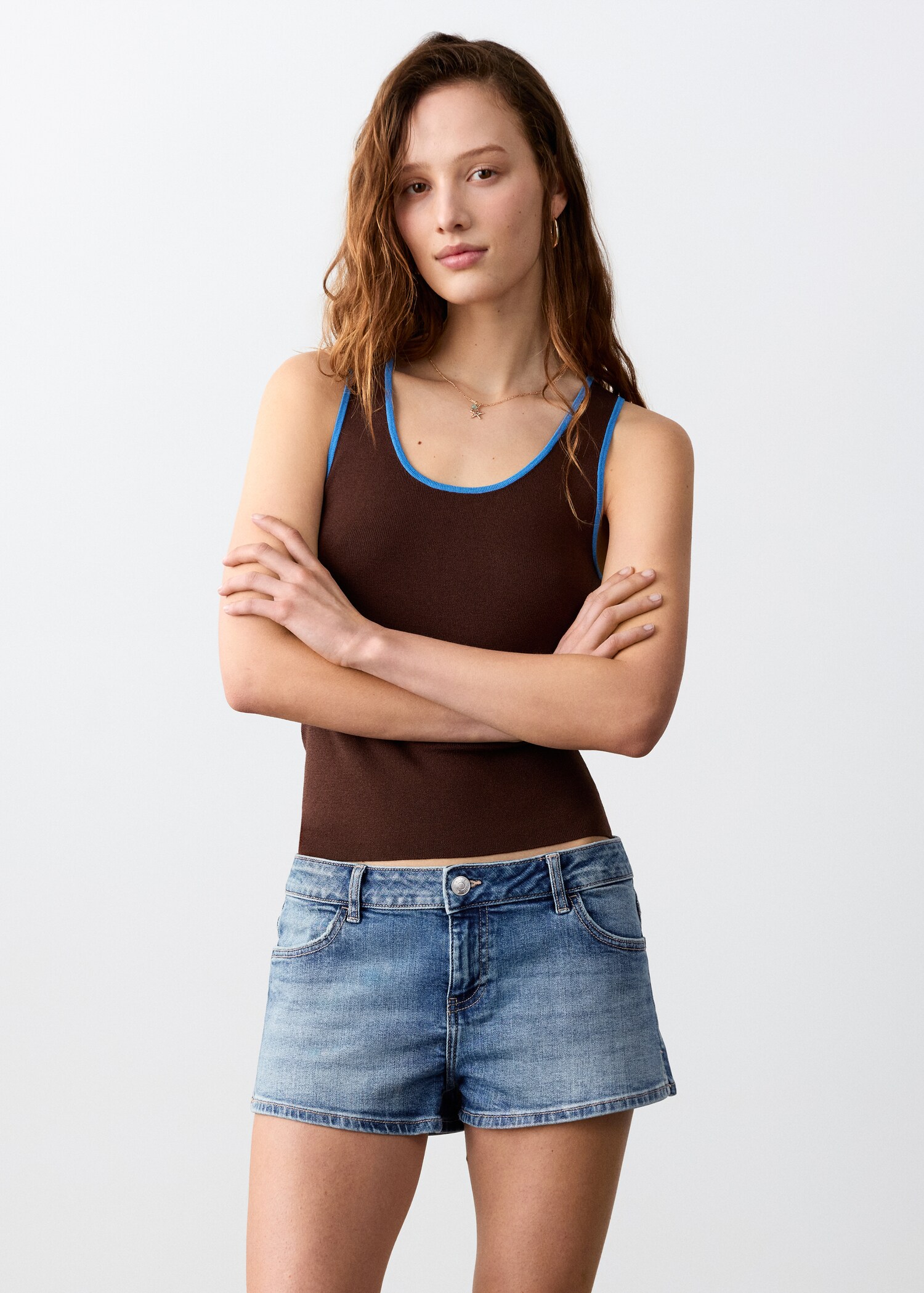 Low waist denim shorts - Medium plane