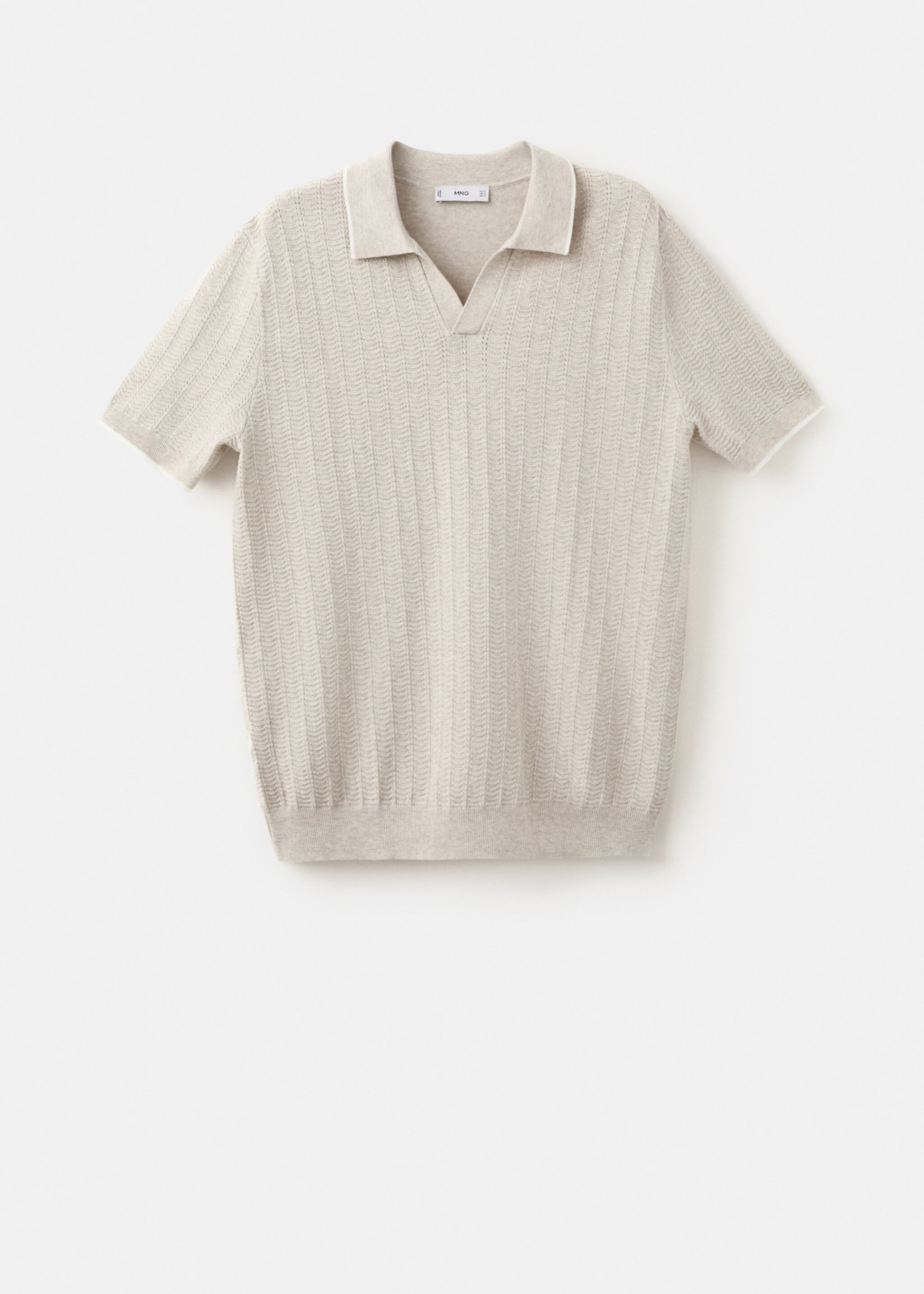 Πόλο λεπτή πλέξη ανάγλυφο - Προϊόν χωρίς μοντέλο, Άμμος. Ref: 27055939-00.