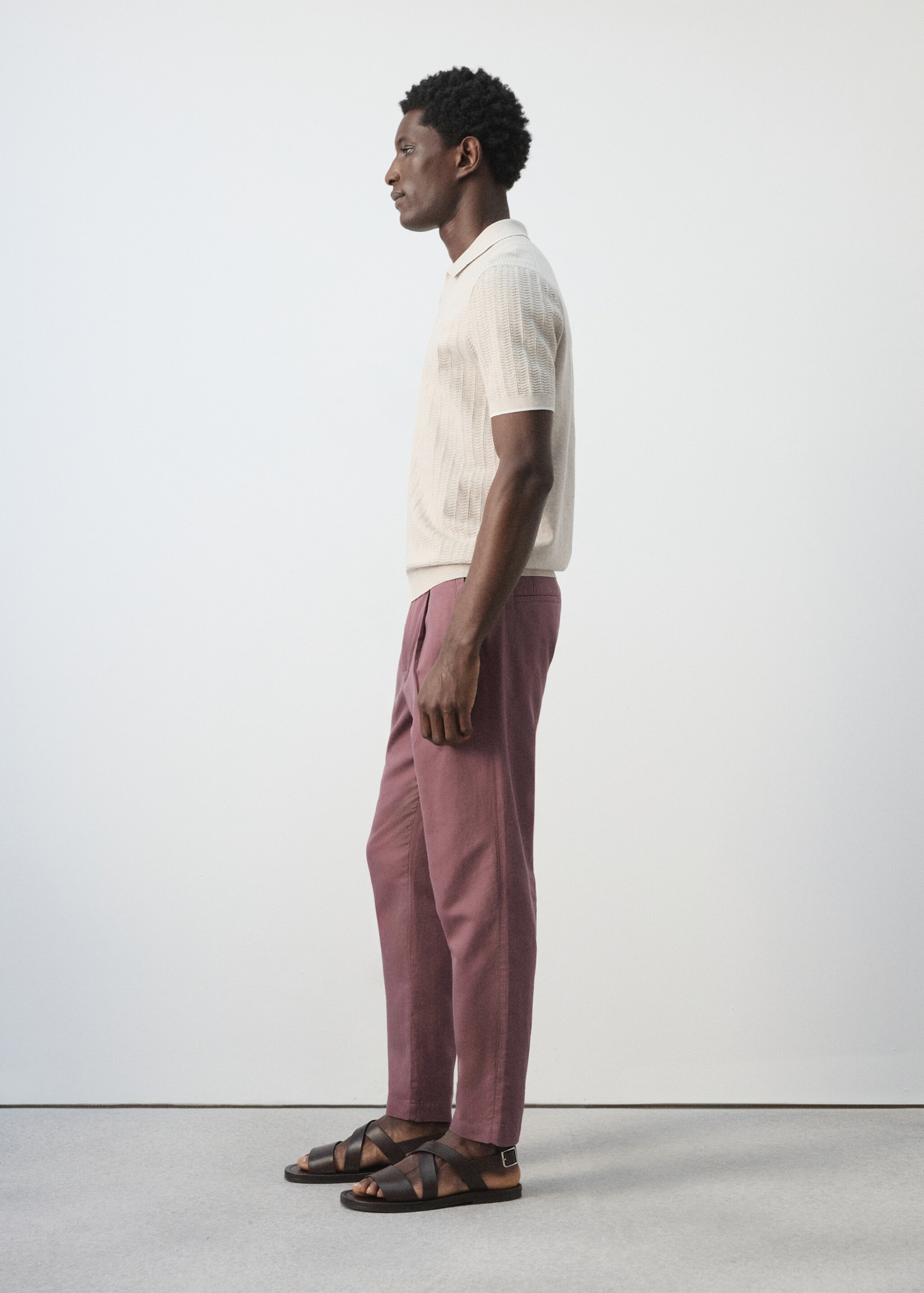 Πόλο λεπτή πλέξη ανάγλυφο - Λεπτομέρεια του προϊόντος 2, Άμμος. Ref: 27055939-00.