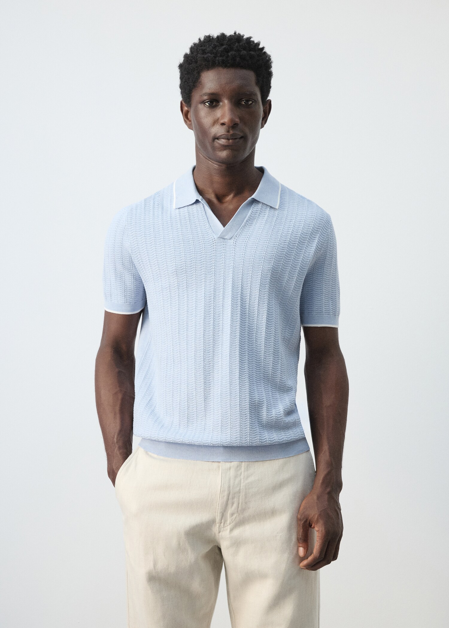 Πόλο λεπτή πλέξη ανάγλυφο - Μεσαίο πλάνο