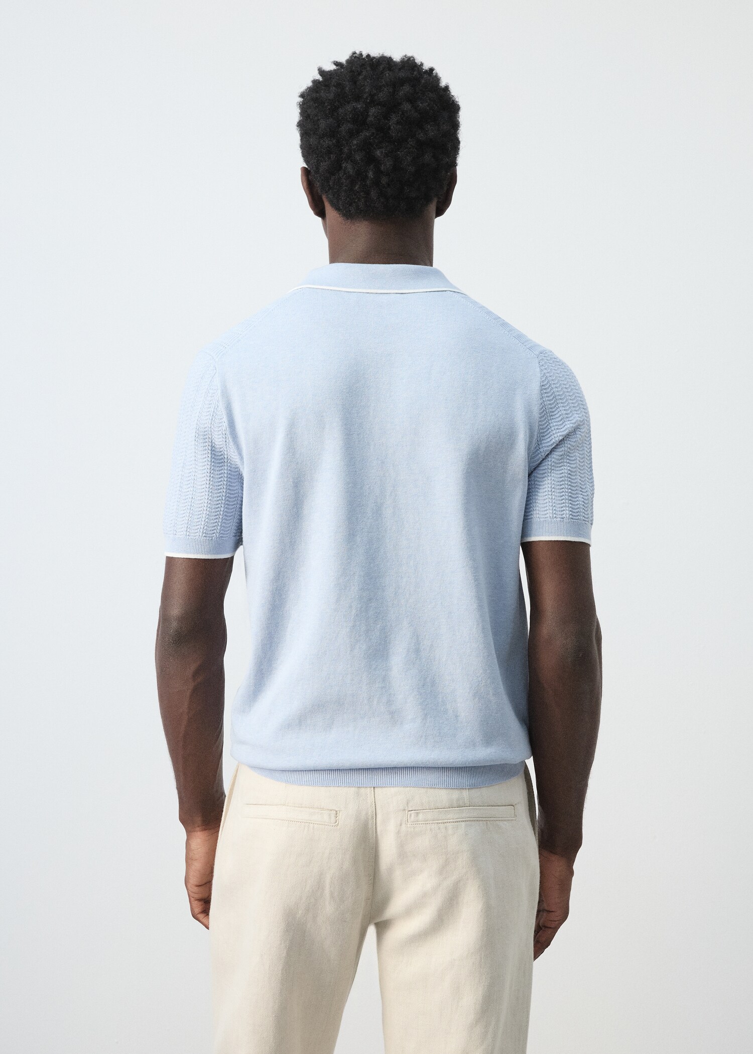 Πόλο λεπτή πλέξη ανάγλυφο - Πίσω όψη προϊόντος