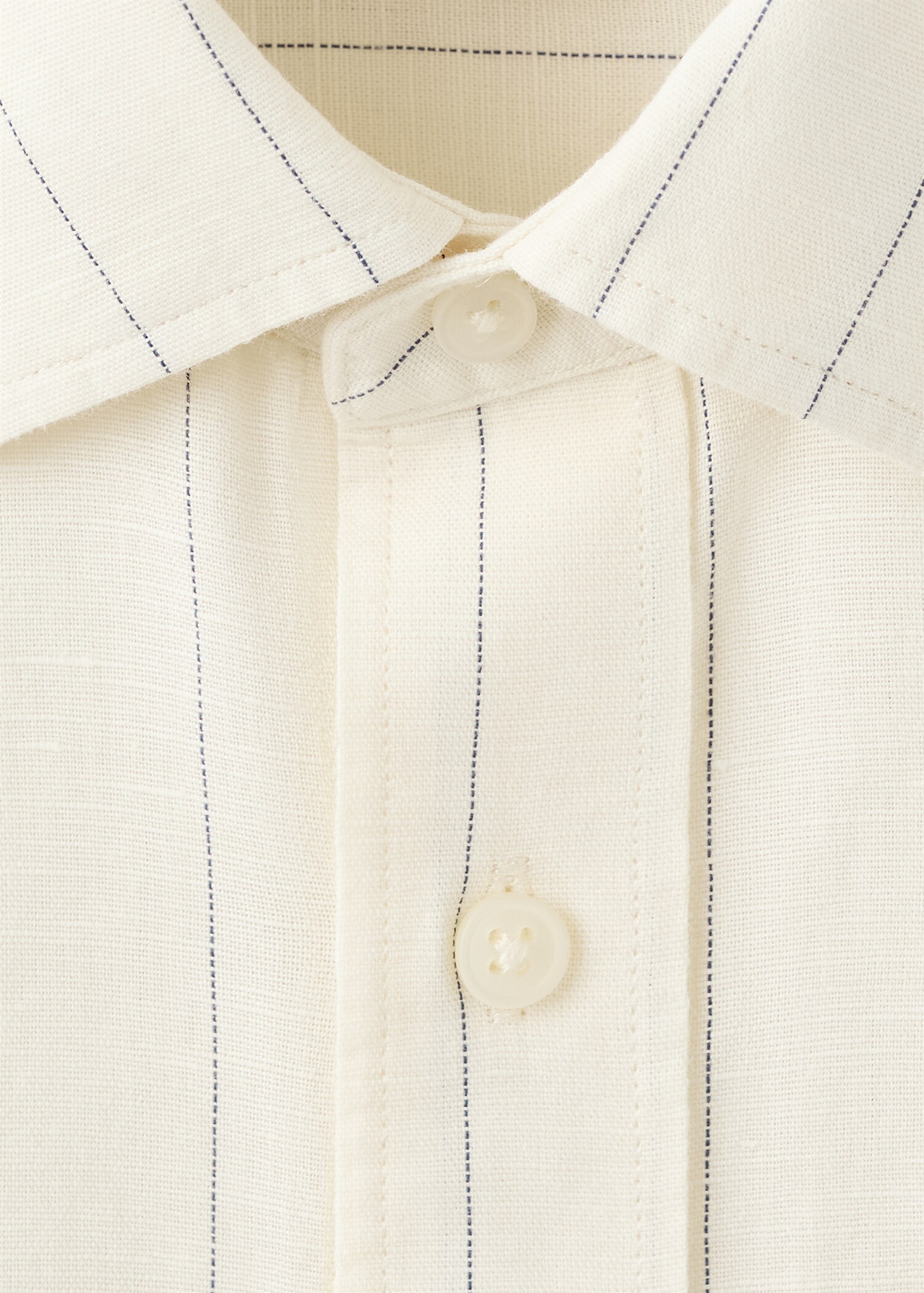 Camisa rayas mezcla lino y algodón - Detalle del artículo 0