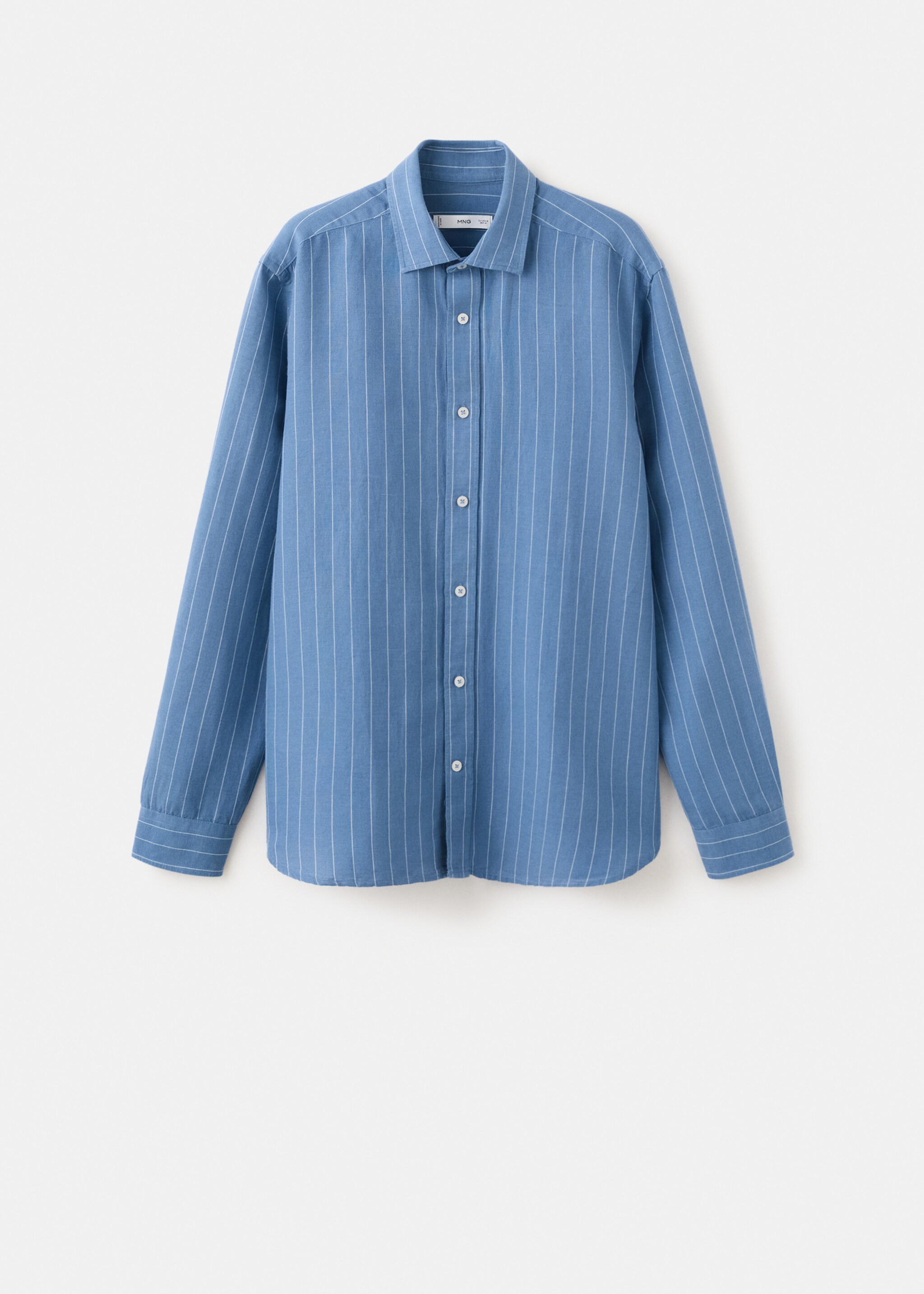 Camisa rayas mezcla lino y algodón - Artículo sin modelo, Azul tinta. Ref: 27055941-00.