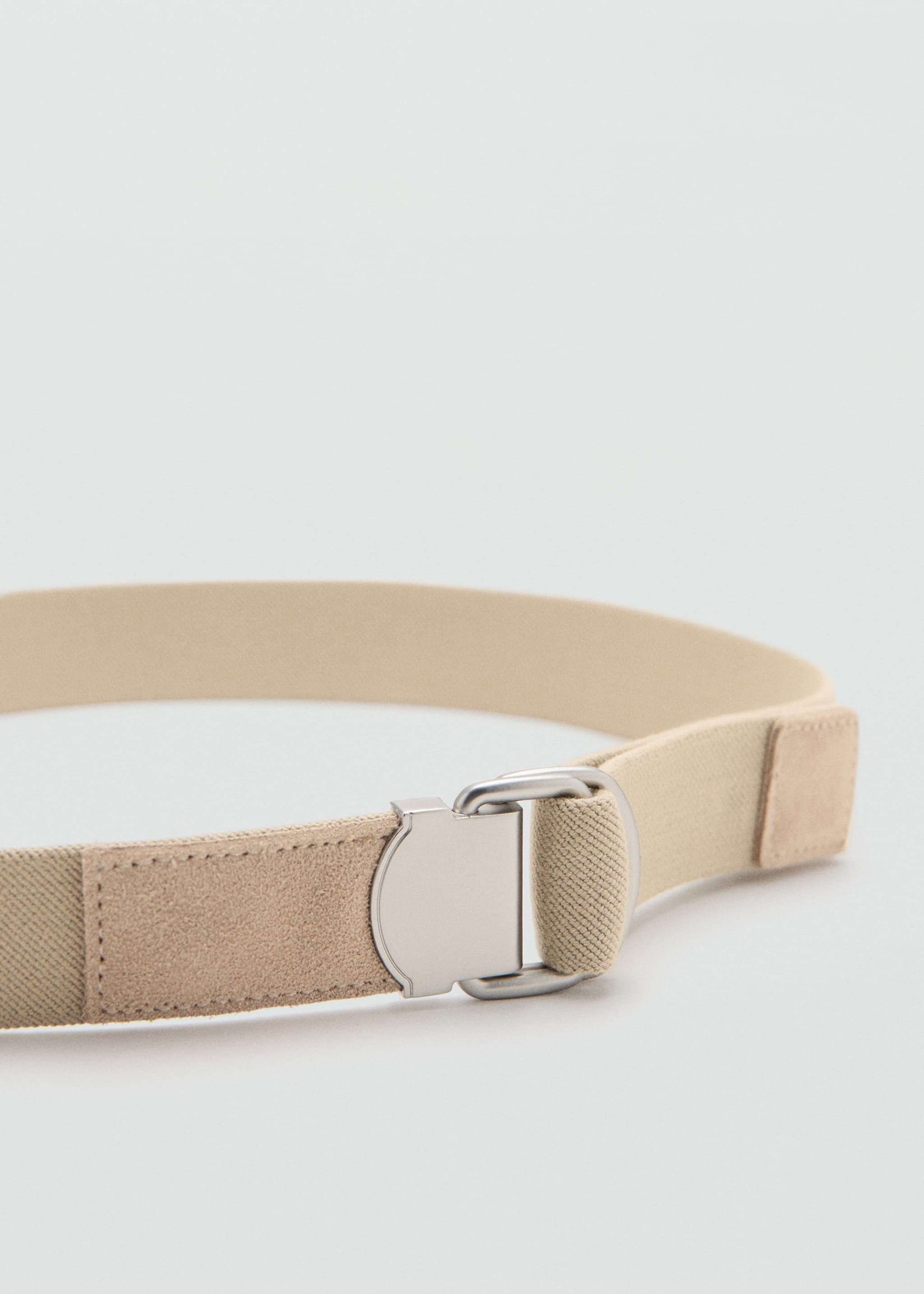 Leather mixed belt - Medium plane, Beige. Ref: 27055943-00.