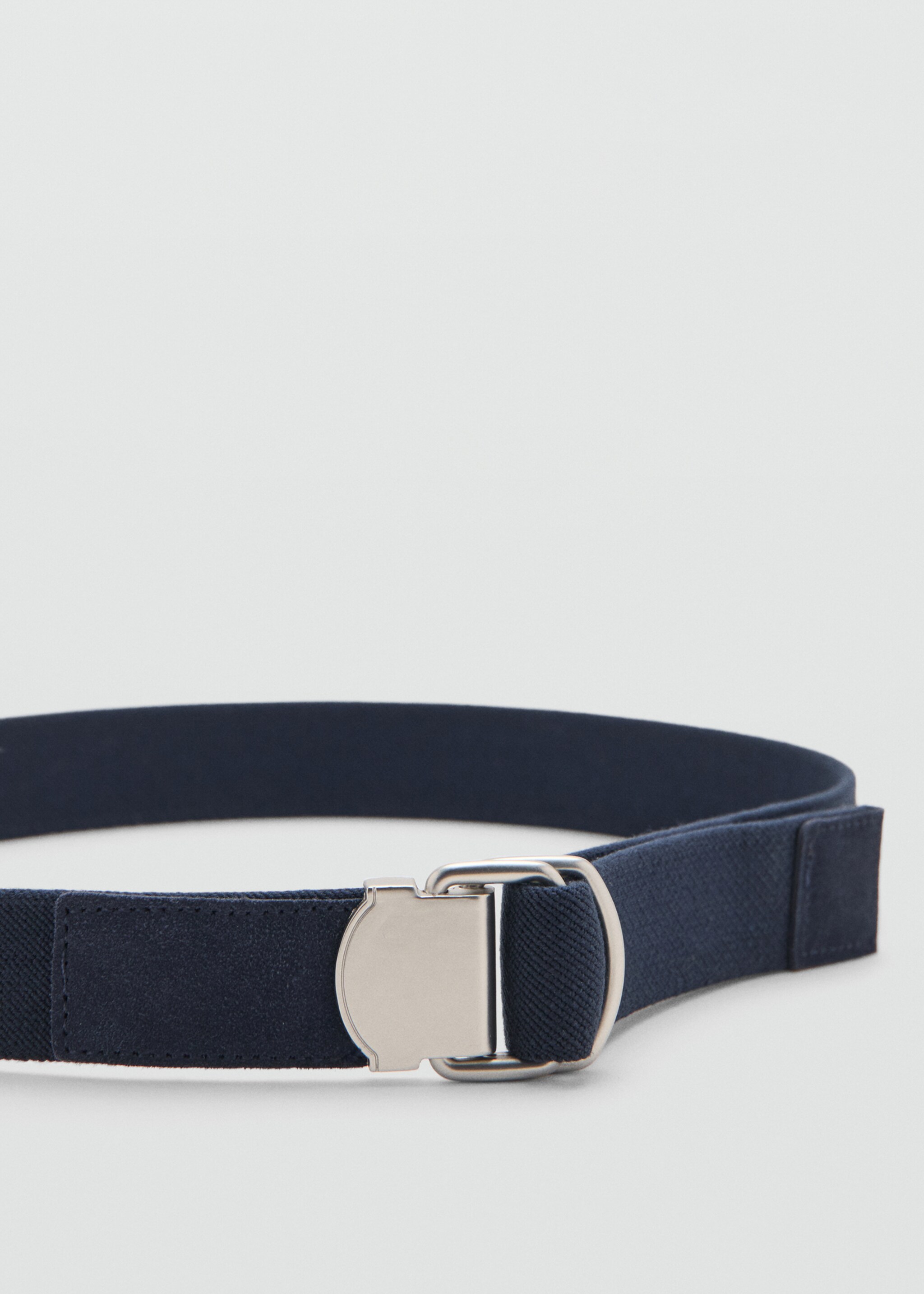 Leather mixed belt - Medium plane, Navy. Ref: 27055943-00.