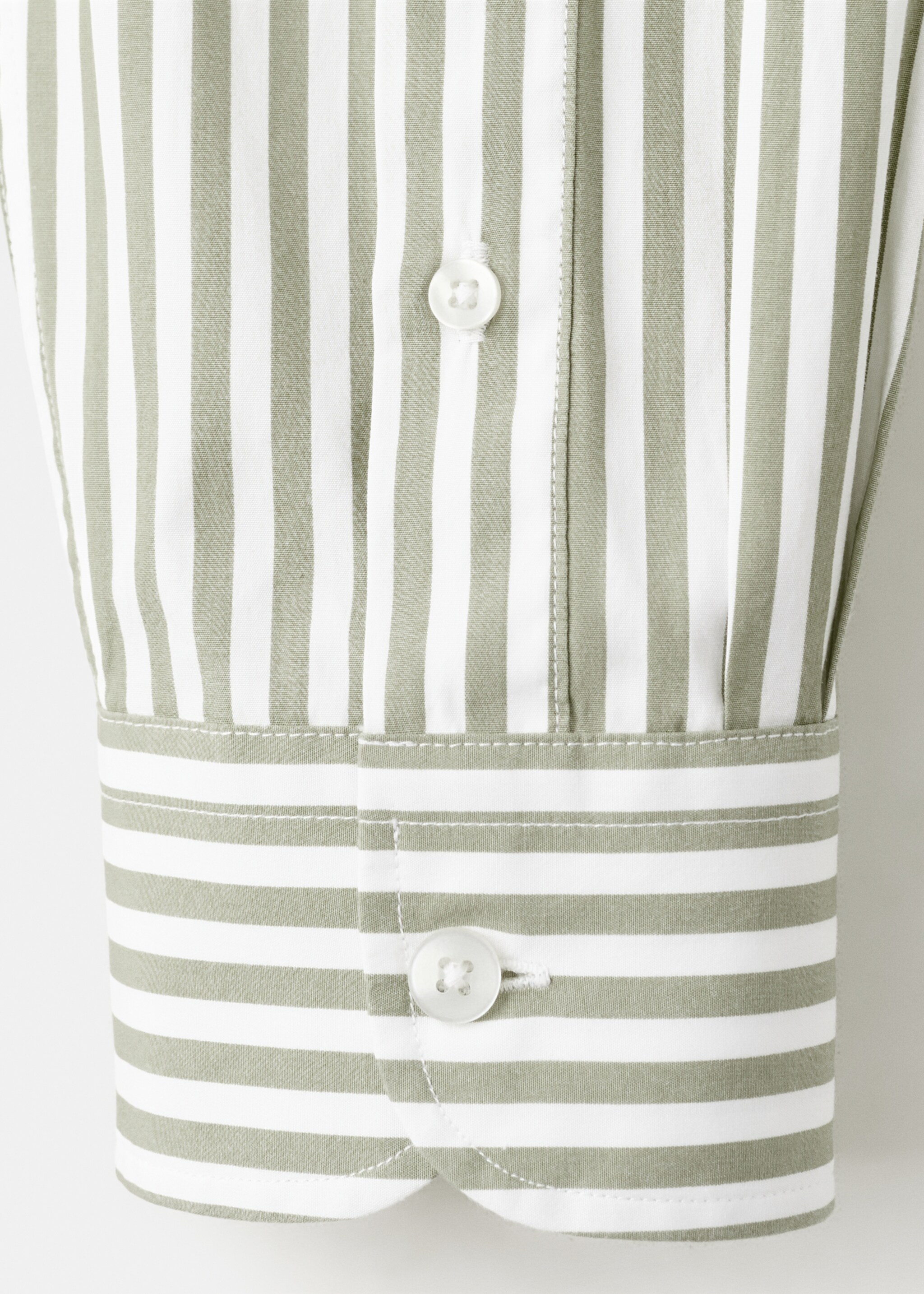 Regular-fit striped 100% cotton shirt - Details of the article 0, Pastel Green. Ref: 27055945-00.