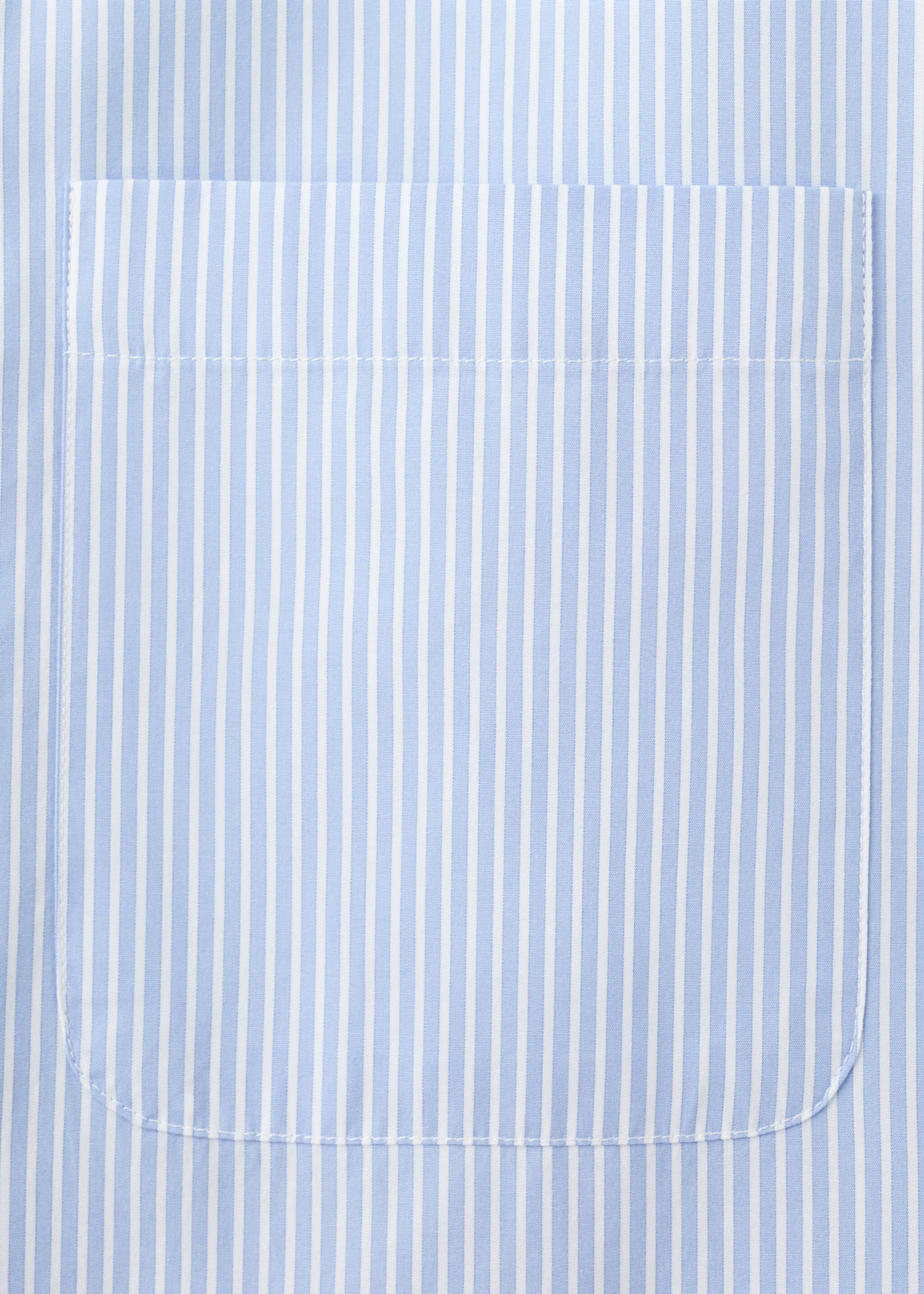 Regular-fit striped 100% cotton shirt - Details of the article 8, Sky Blue. Ref: 27055945-00.