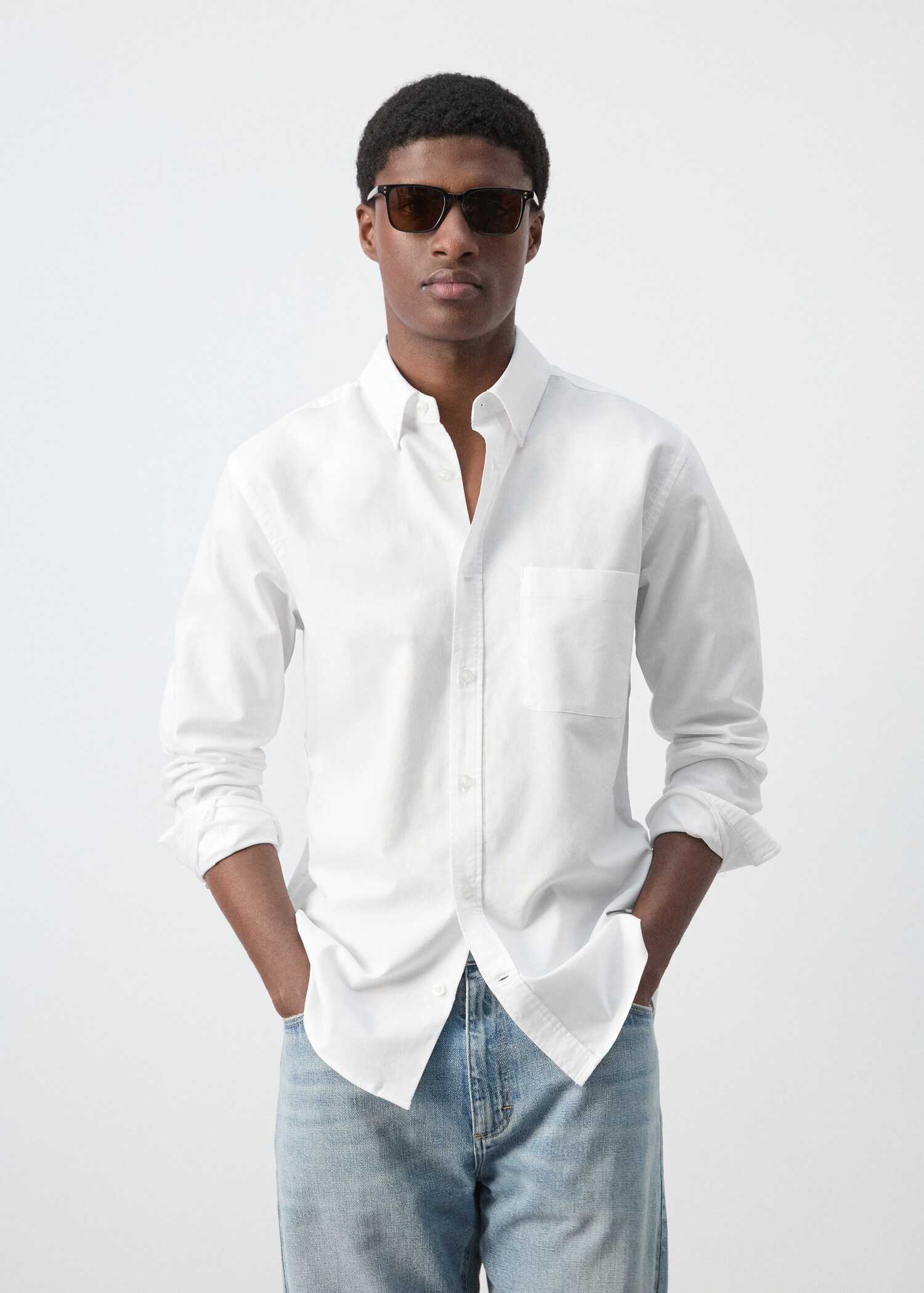 Lightweight Oxford shirt 100% cotton regular fit - Medium plane