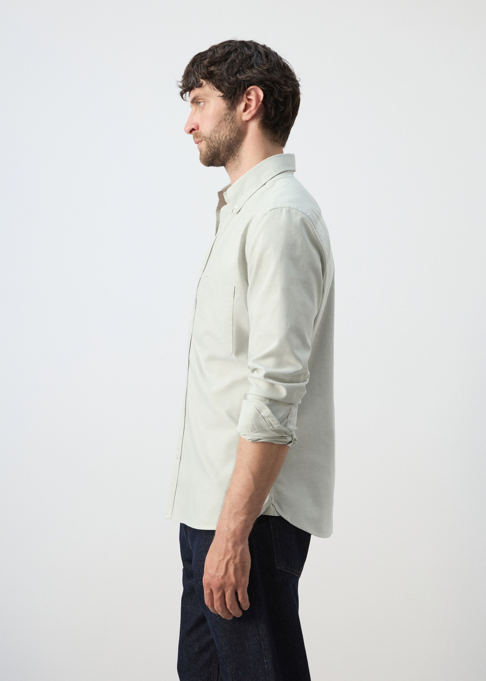 100% cotton Oxford shirt, regular fit - Details of the article 2, Pastel Green. Ref: 27055946-00.