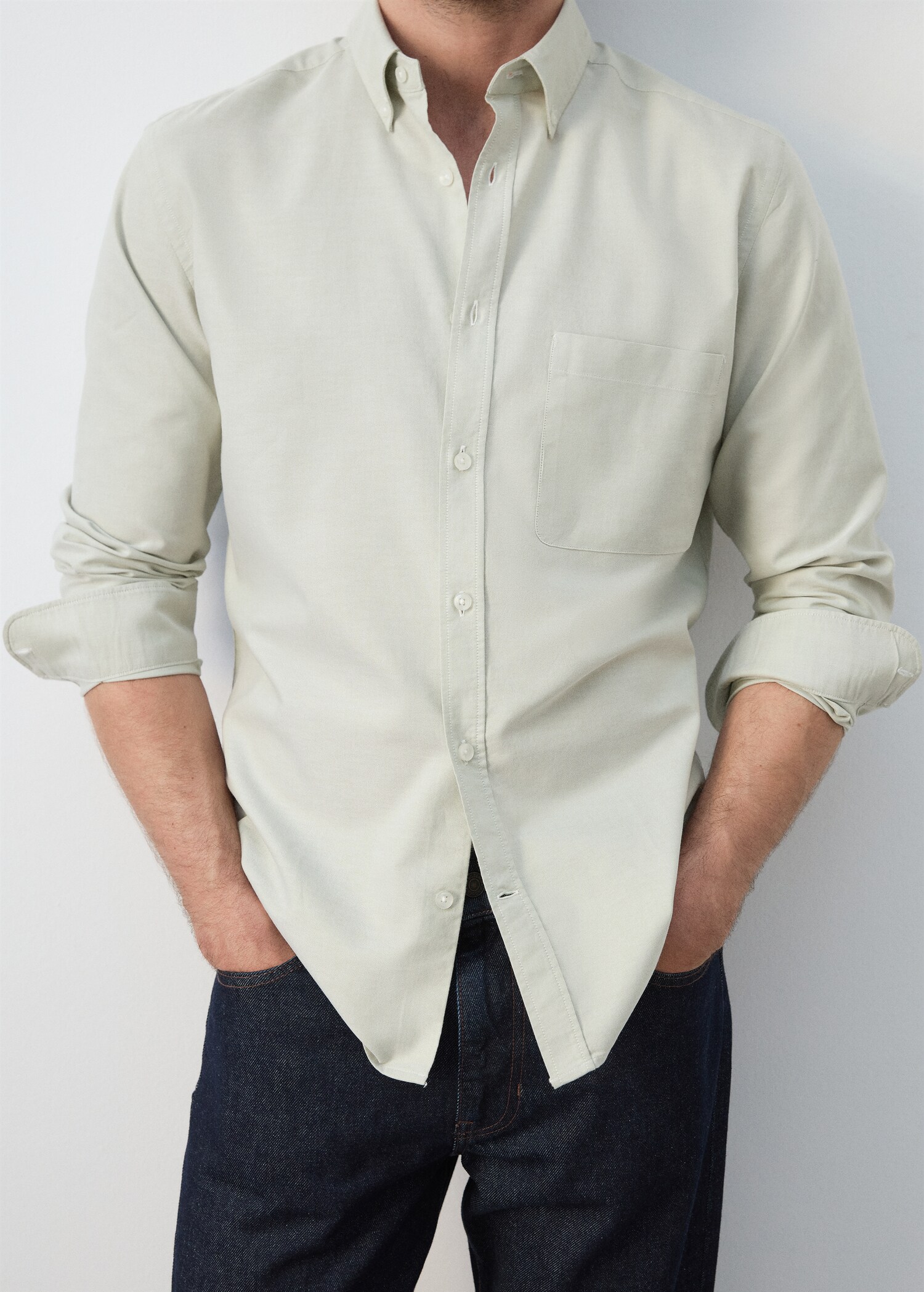 قميص أوكسفورد 100% قطن بقصة عادية - تفاصيل المنتج 6