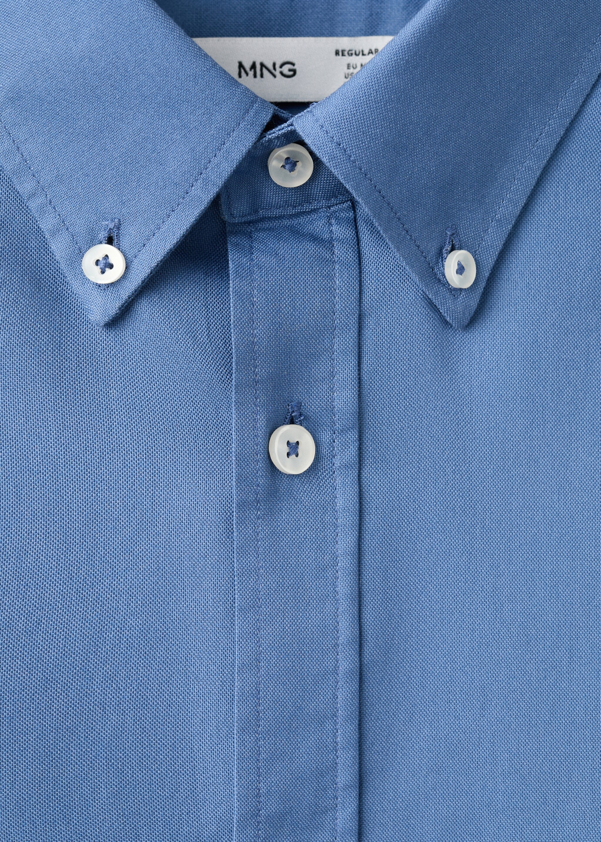 100% cotton Oxford shirt, regular fit - Details of the article 8, Ink Blue. Ref: 27055946-00.