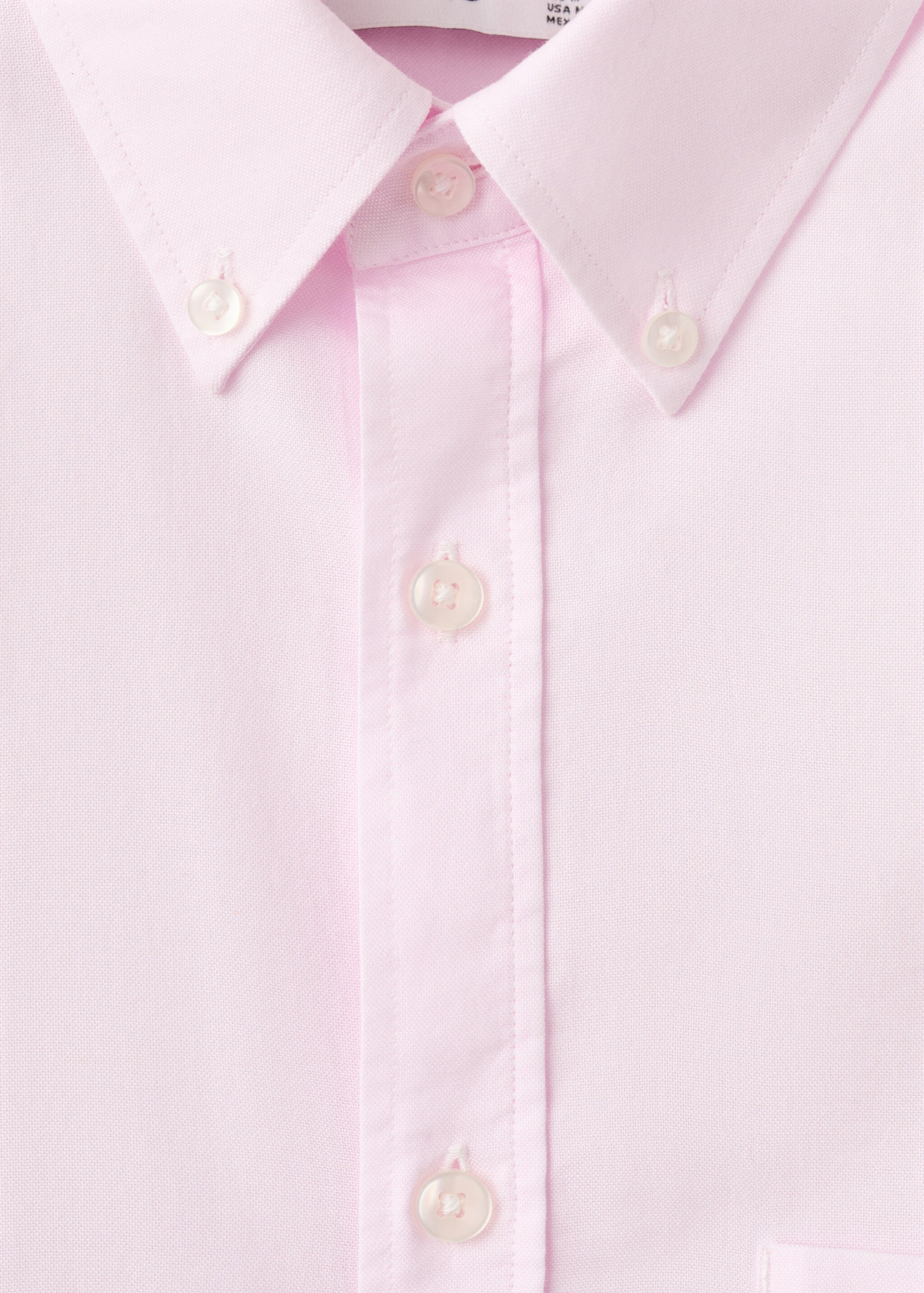 100% cotton Oxford shirt, regular fit - Details of the article 8, Pastel Pink. Ref: 27055946-00.
