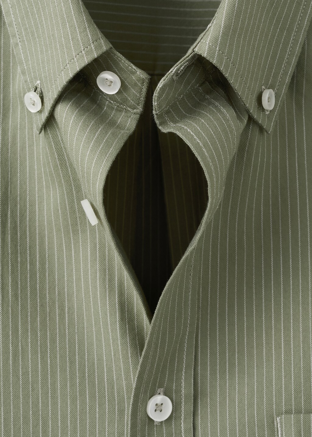 slim fit dress slacks Thelon Green & White Broad Stripe Linen Cotton Shirt
