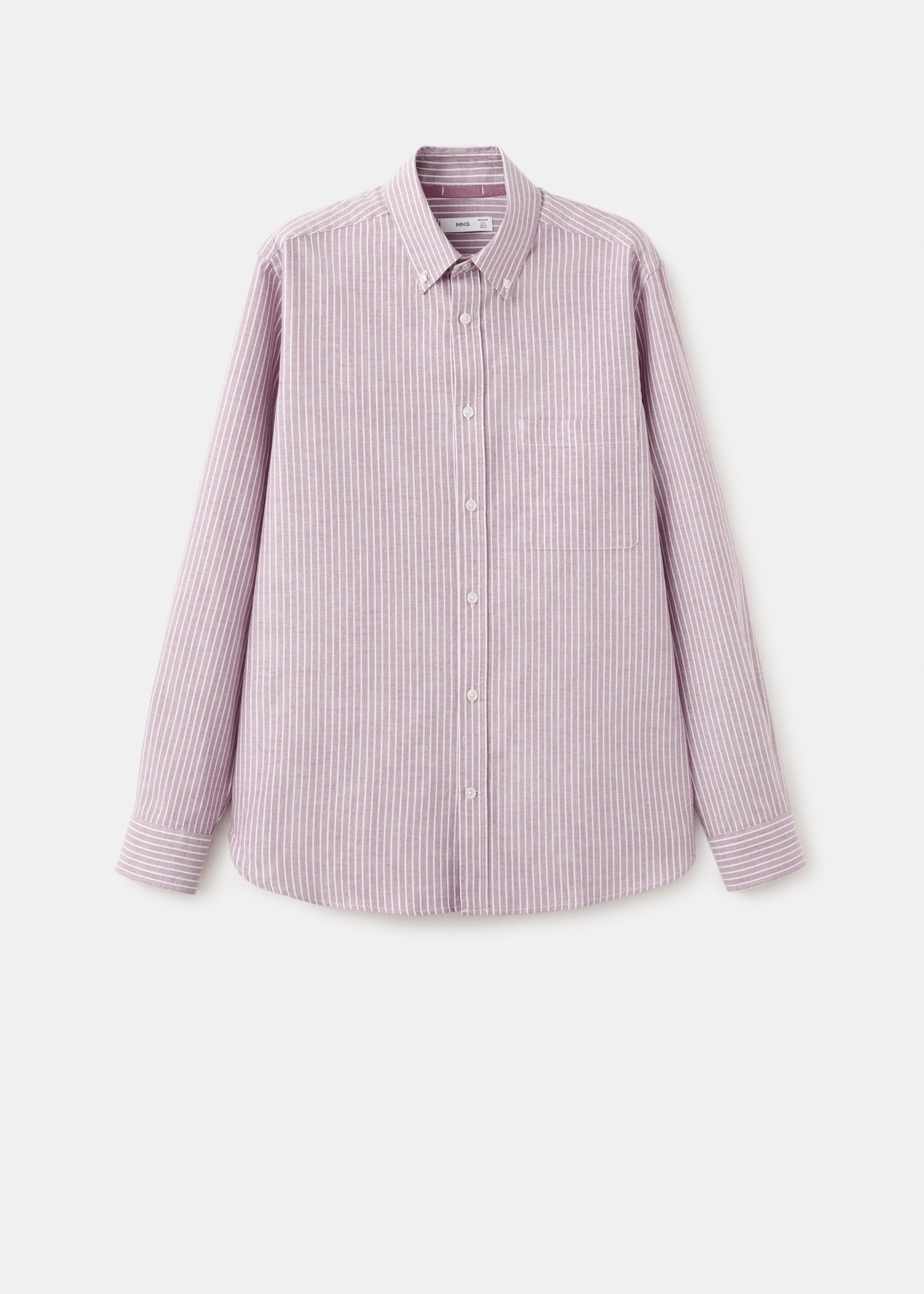 Regular-fit striped Oxford shirt - Article without model, Cherry. Ref: 27055947-00.