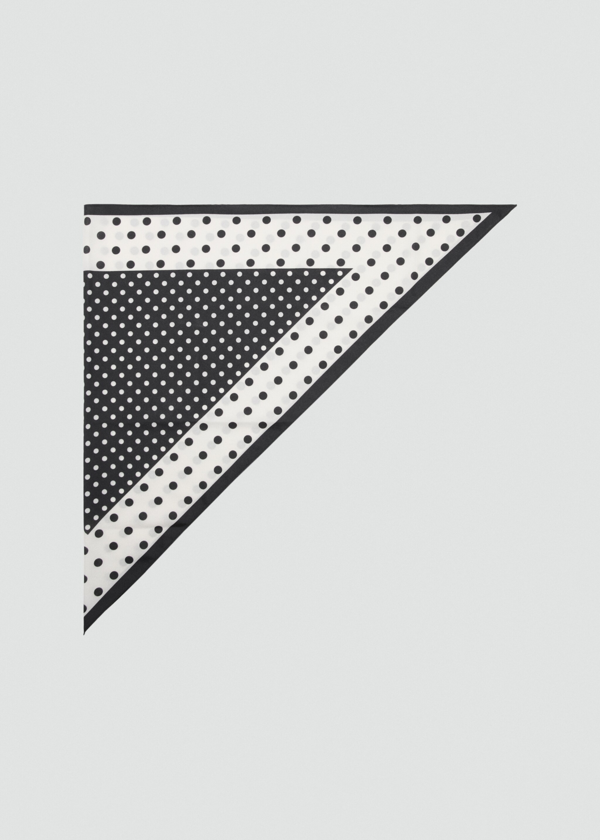 Satin check-print scarf - Article without model, Black. Ref: 27055951-00.