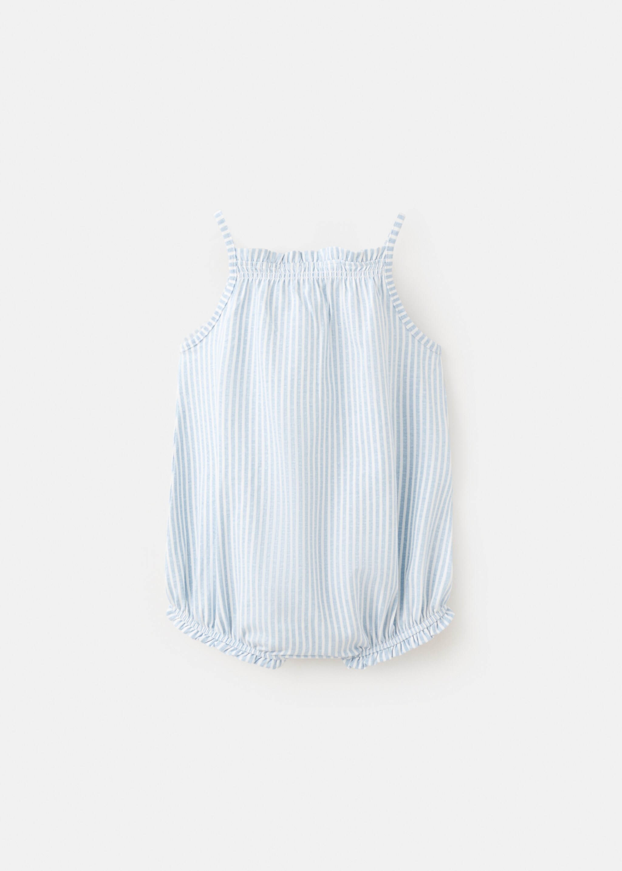 Full pyjama set with bicolour stripes - Reverse of the article, Off White. Ref: 27055953-00.