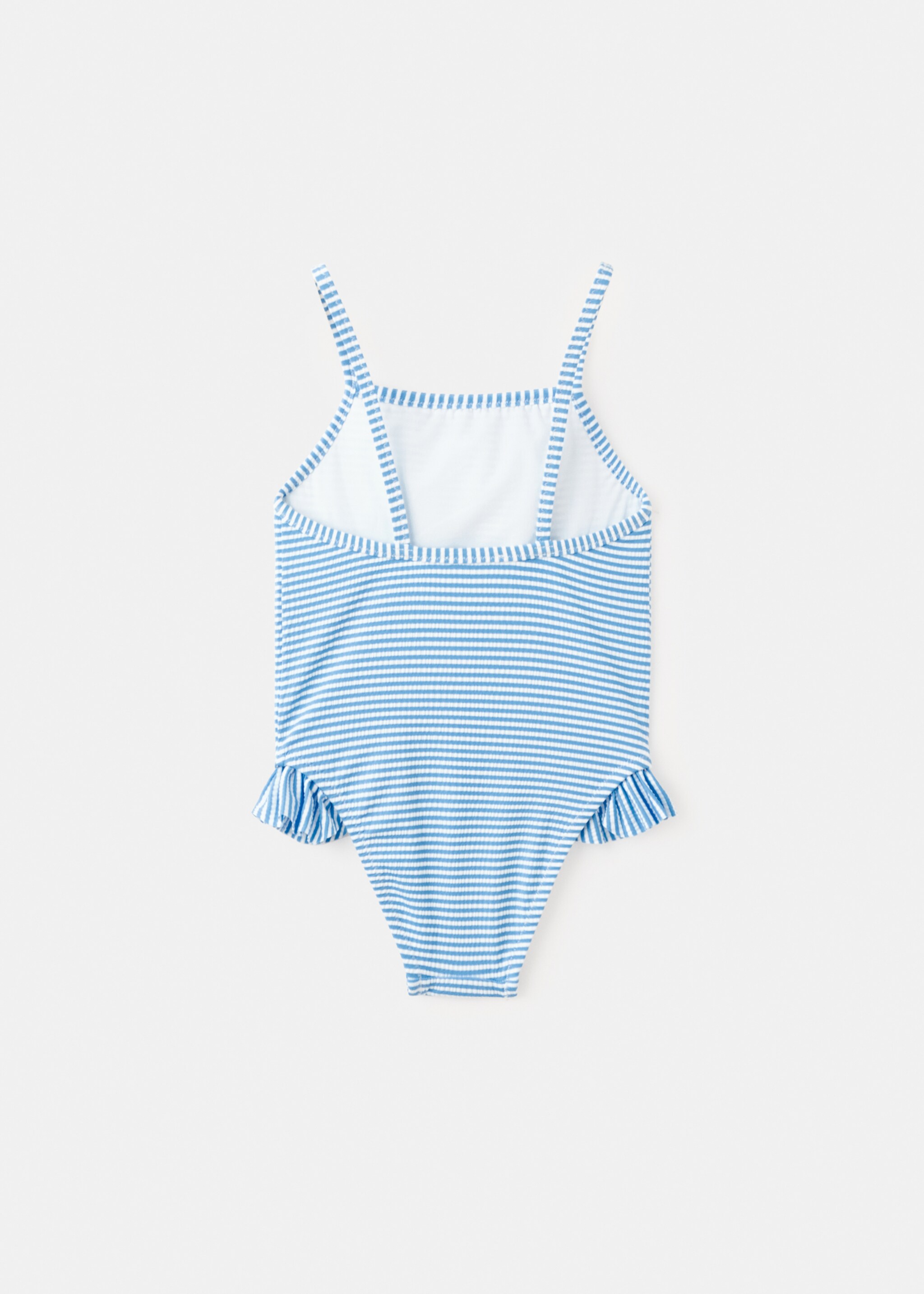 Ruffled striped swimsuit - Reverse of the article, Blue. Ref: 27055955-00.